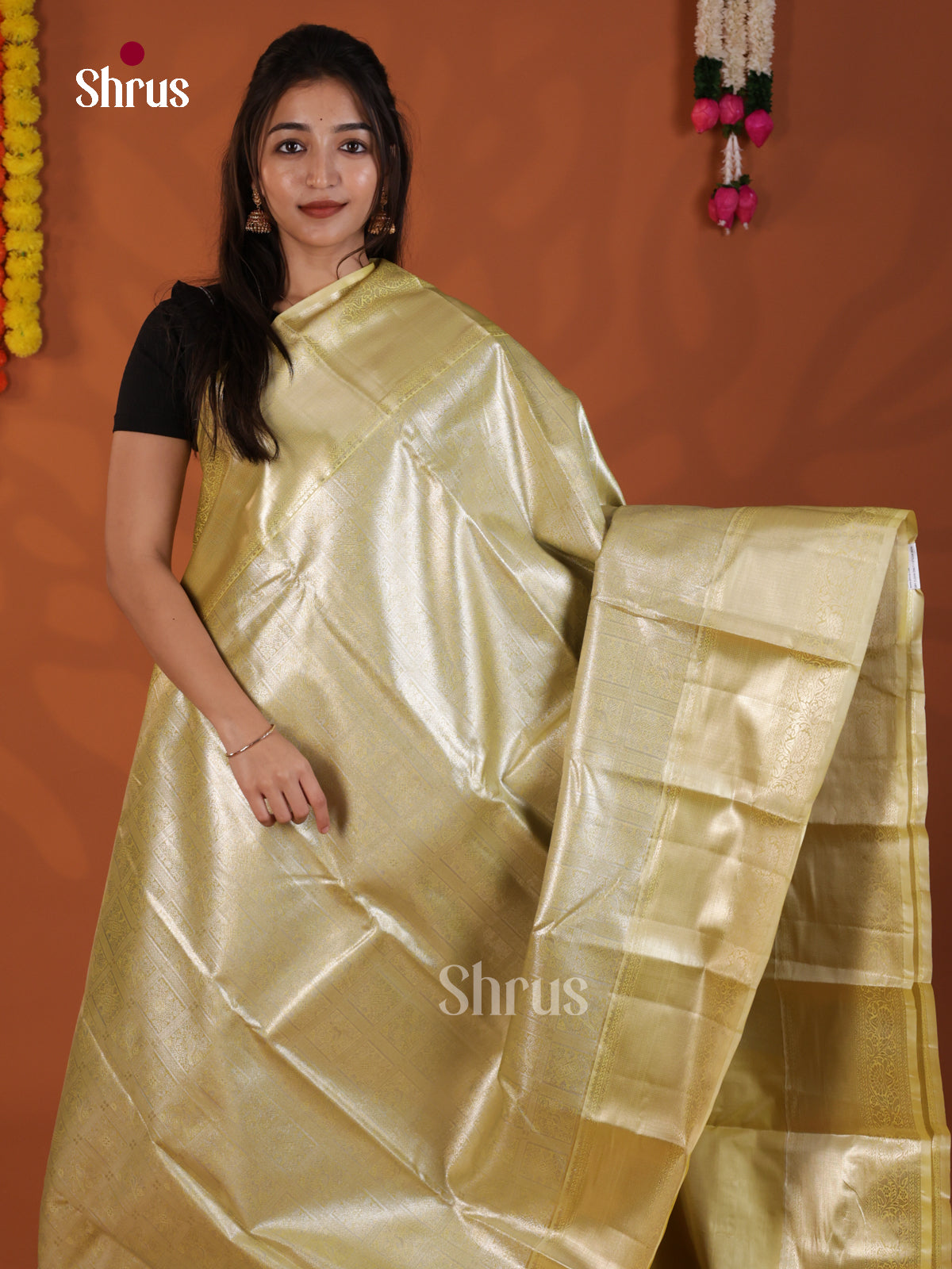 DLS19227 - Kanchipuram-halfpure Saree - Shop on Shrus.com