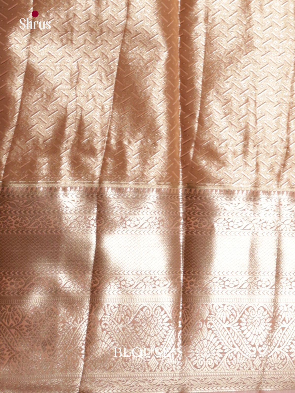 Peach  - Kanchipuram-halfpure Saree- DLS19231 - Shop on Shrus.com
