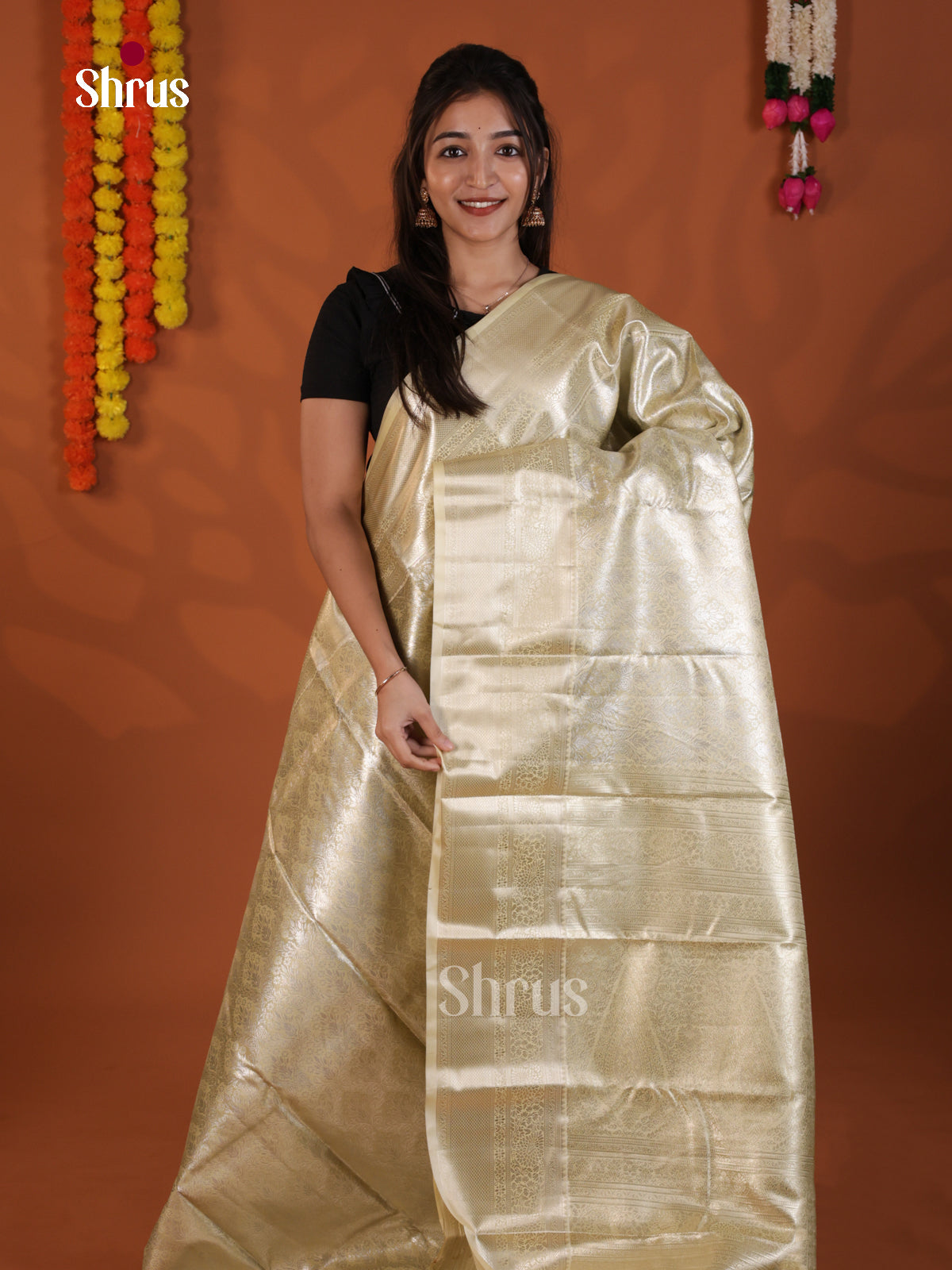 DLS19232 - Kanchipuram-halfpure Saree - Shop on Shrus.com