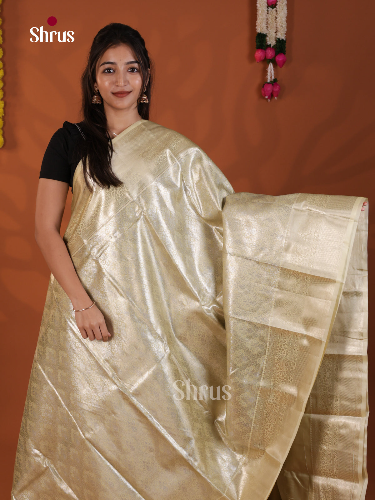 DLS19232 - Kanchipuram-halfpure Saree - Shop on Shrus.com