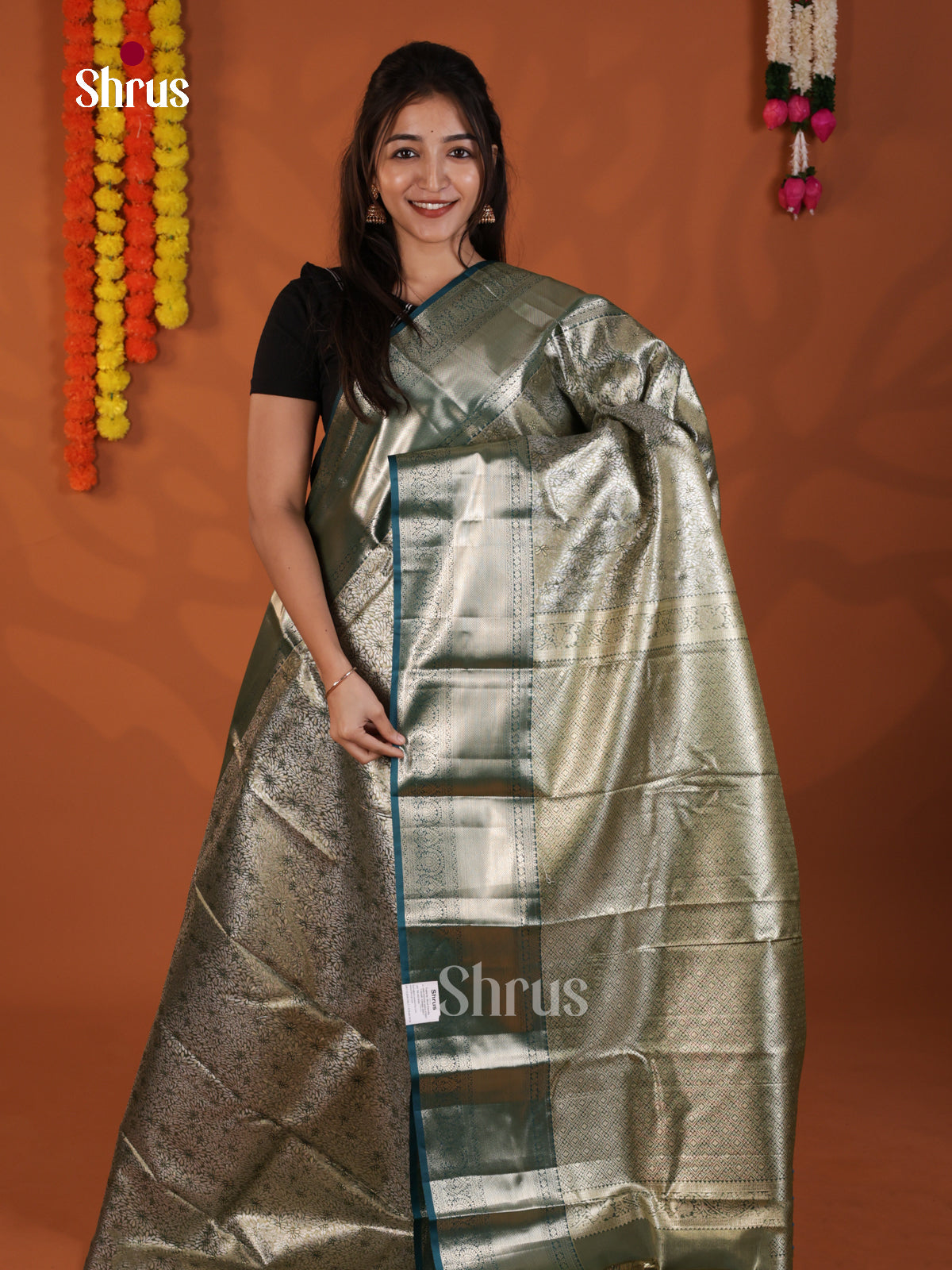 DLS19241 - Kanchipuram-halfpure Saree - Shop on Shrus.com