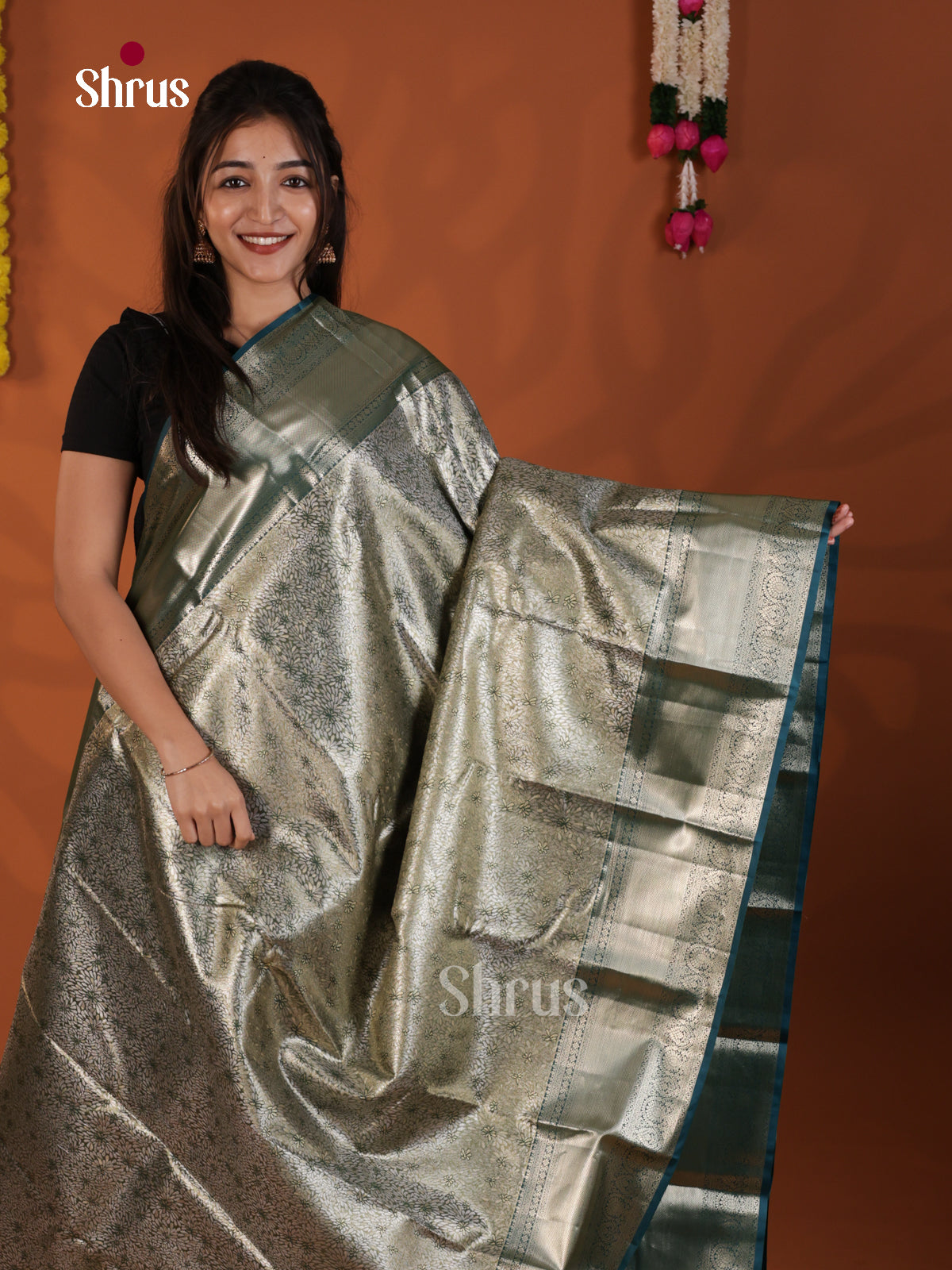 DLS19241 - Kanchipuram-halfpure Saree - Shop on Shrus.com