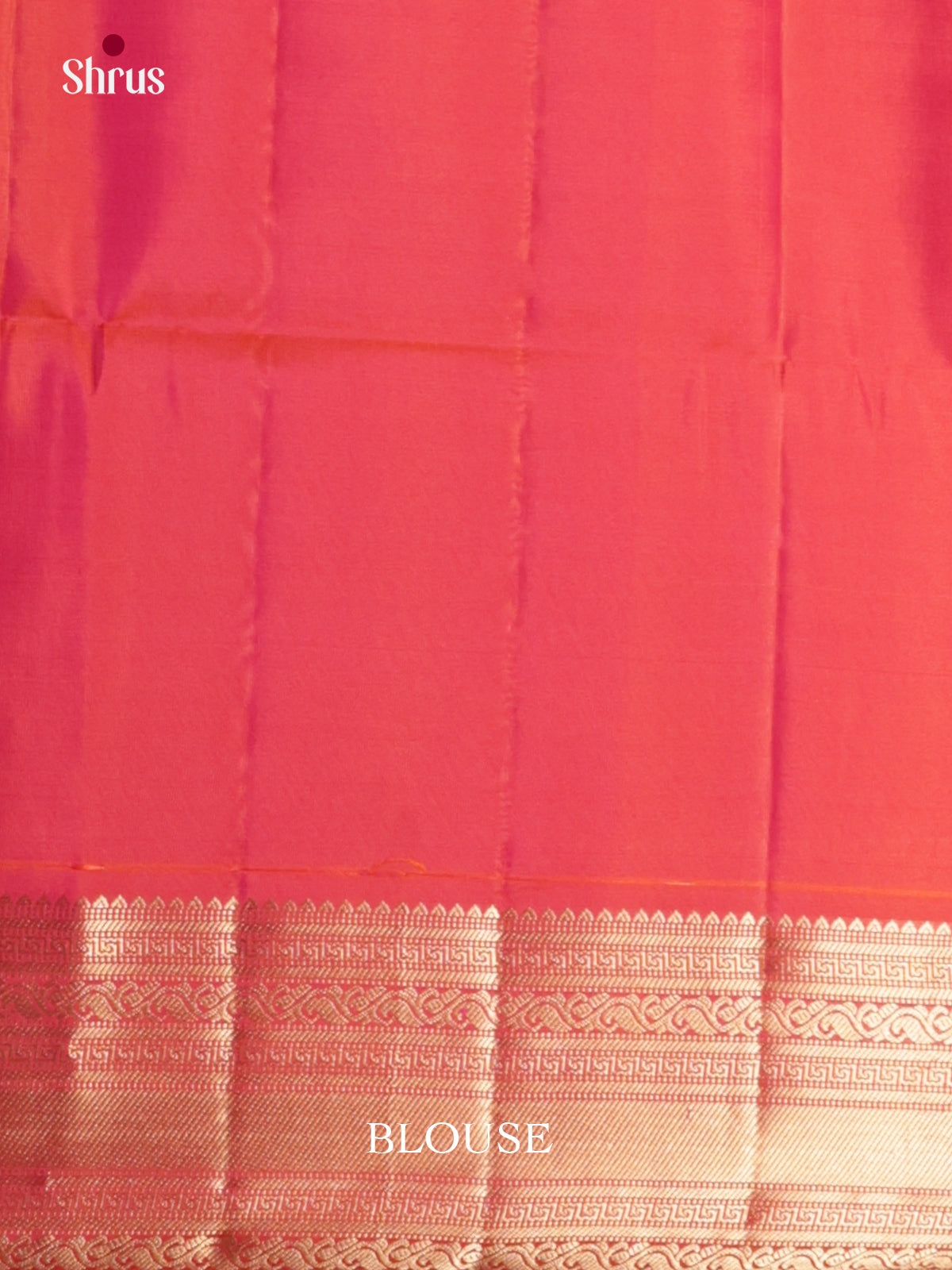 Radiant Orangish Pink Soft Silk Saree with zari buttas & traditional zari border - Shop on Shrus.com