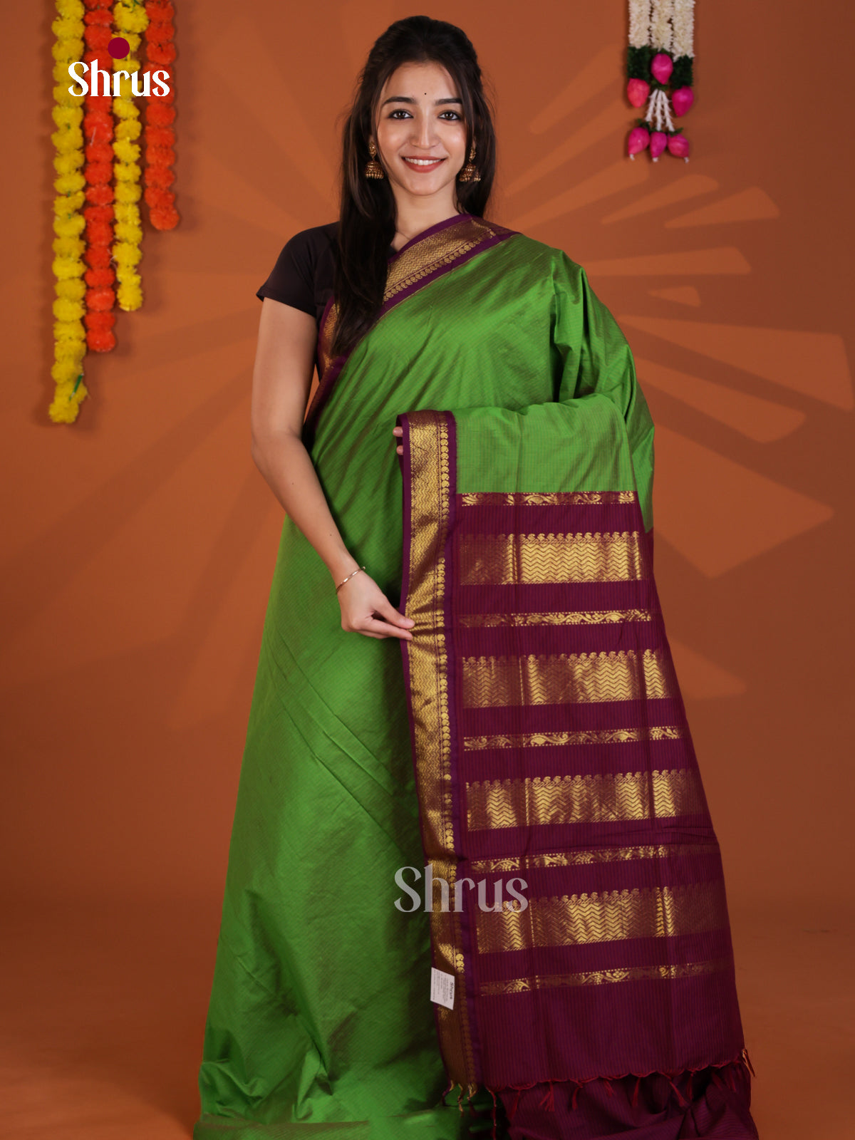 Green & Maroon - Kalyani Cotton Saree
