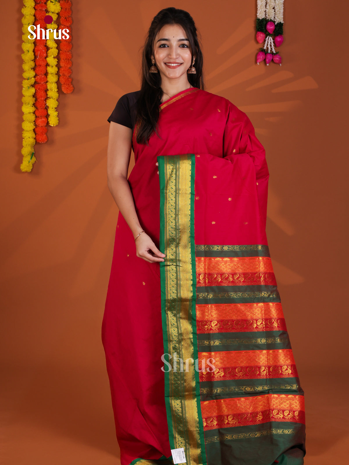 Red & Green - Kalyani Cotton Saree