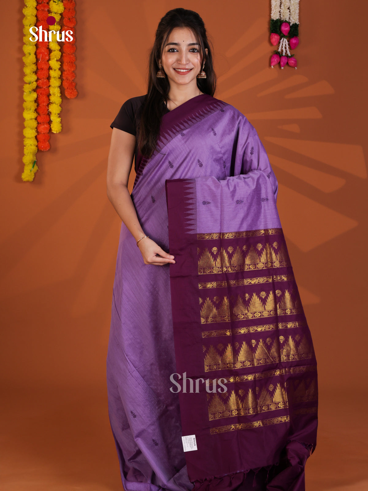 Lavender & Purple -  Kalyani Cotton Saree