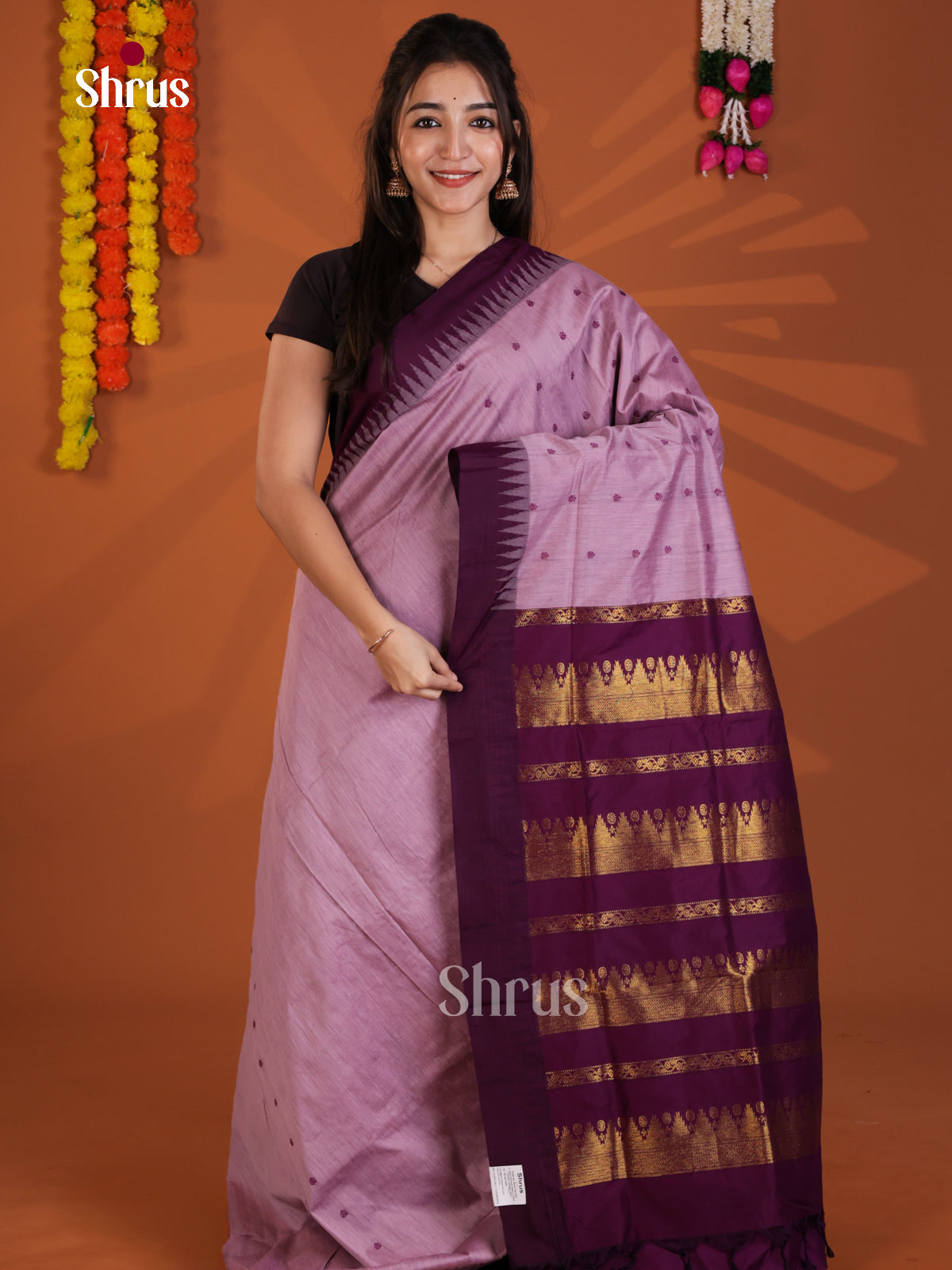 Lavender & Violet - Kalyani Cotton Saree - Shop on Shrus.com