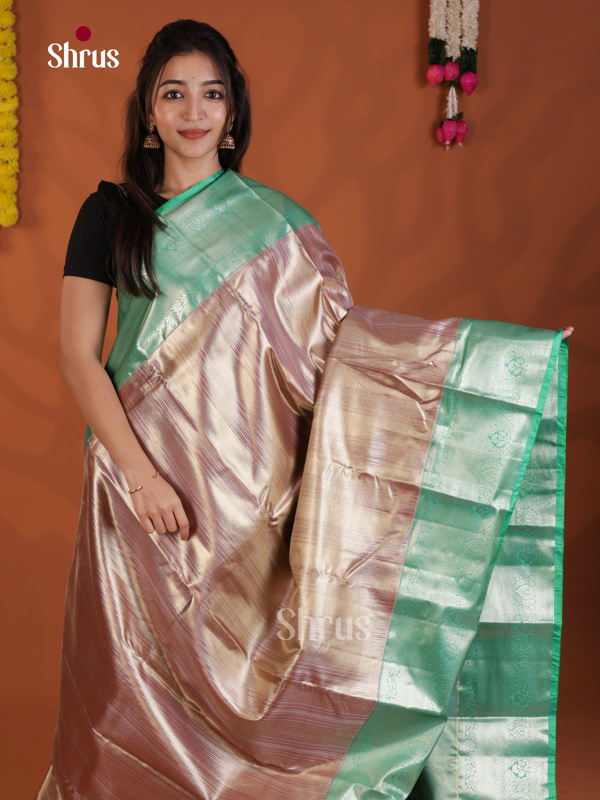 DLS29070 - Kanchipuram-halfpure Saree
