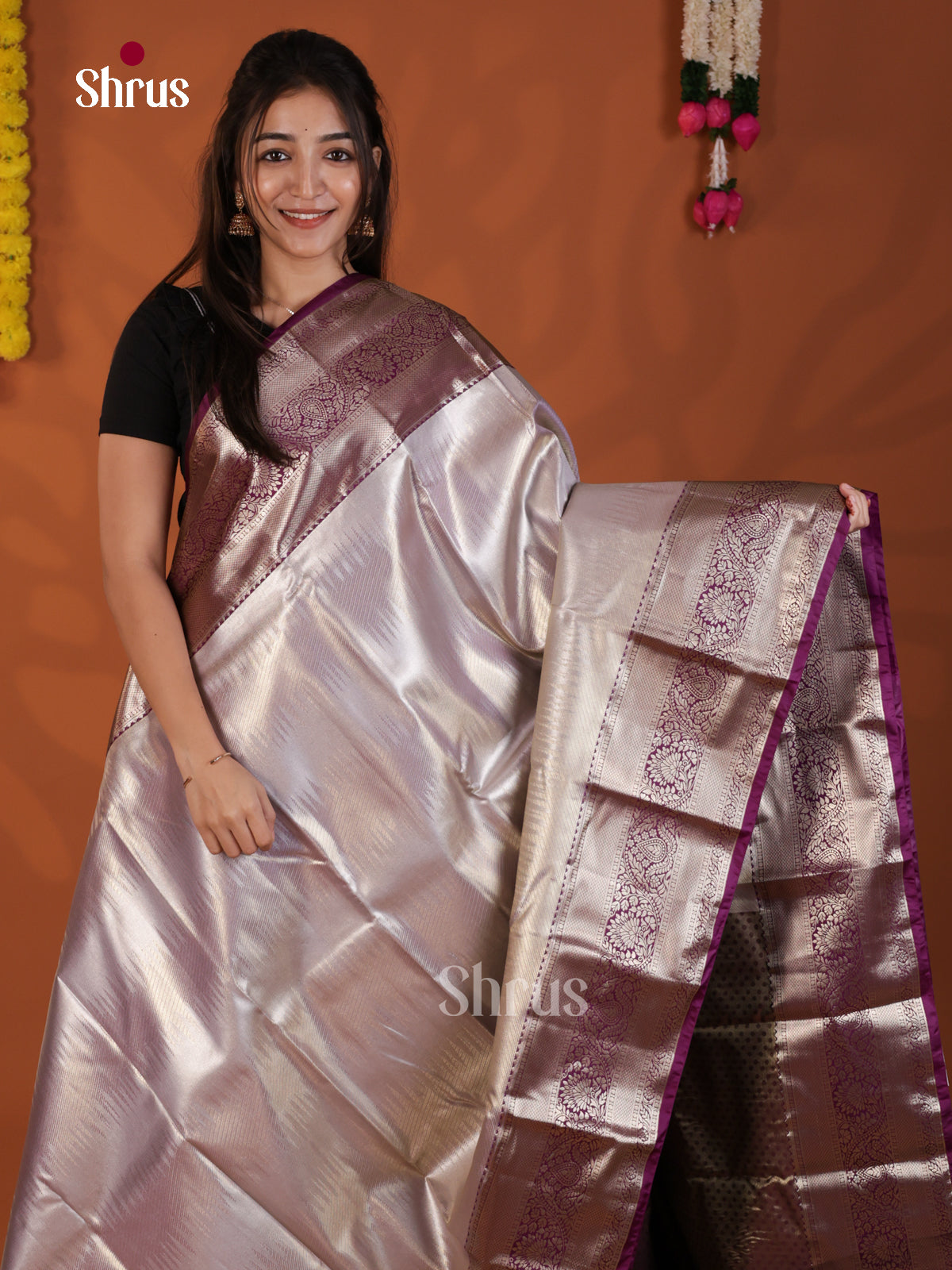 DLS29071 - Kanchipuram-halfpure Saree - Shop on Shrus.com