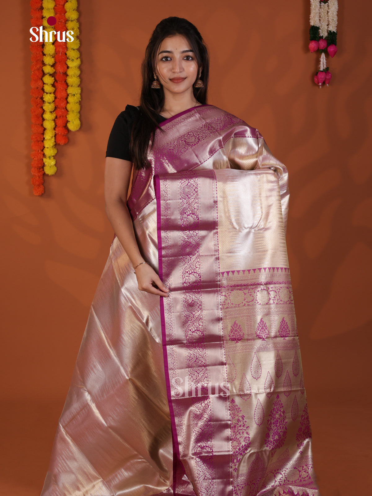 DLS29076 - Kanchipuram-halfpure Saree - Shop on Shrus.com