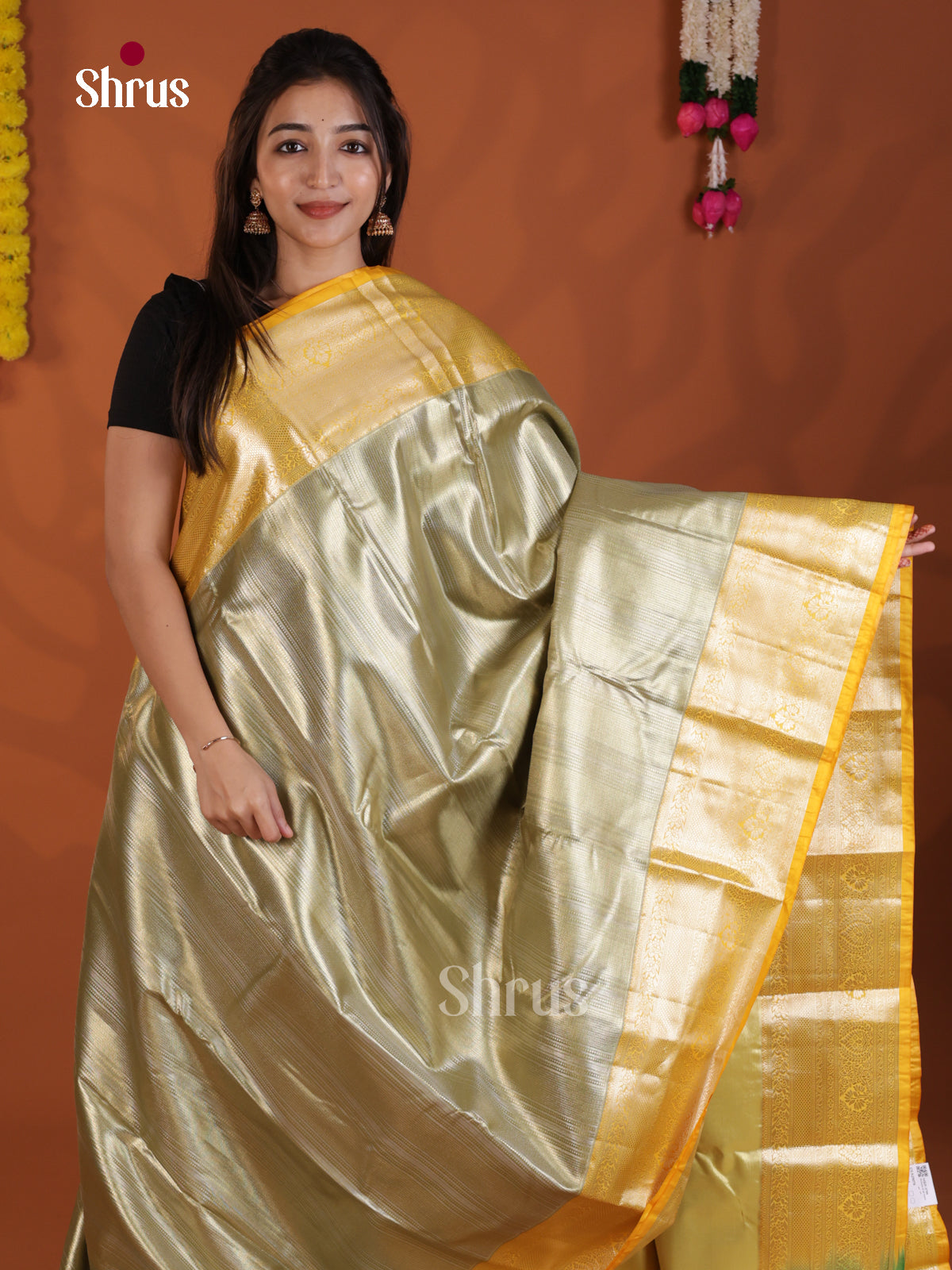 DLS29078 - Kanchipuram-halfpure Saree
