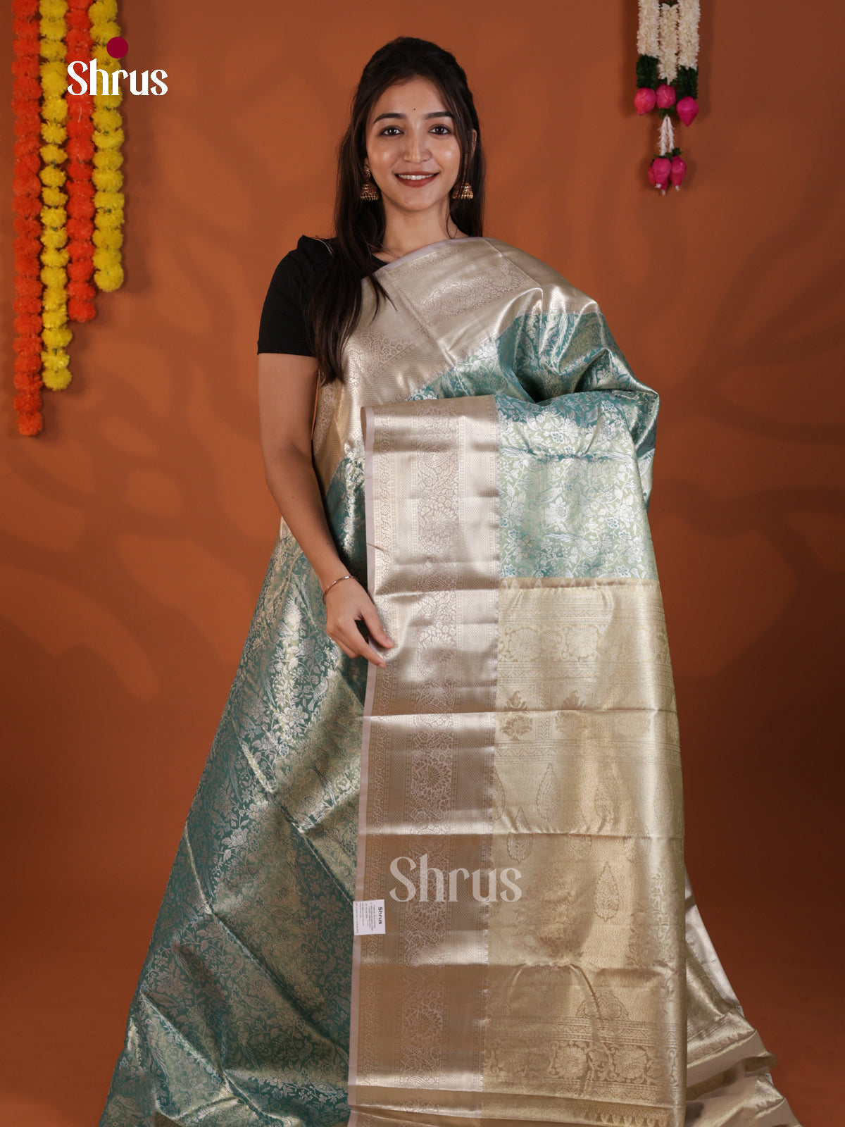 DLS29086 - Kanchipuram-halfpure Saree