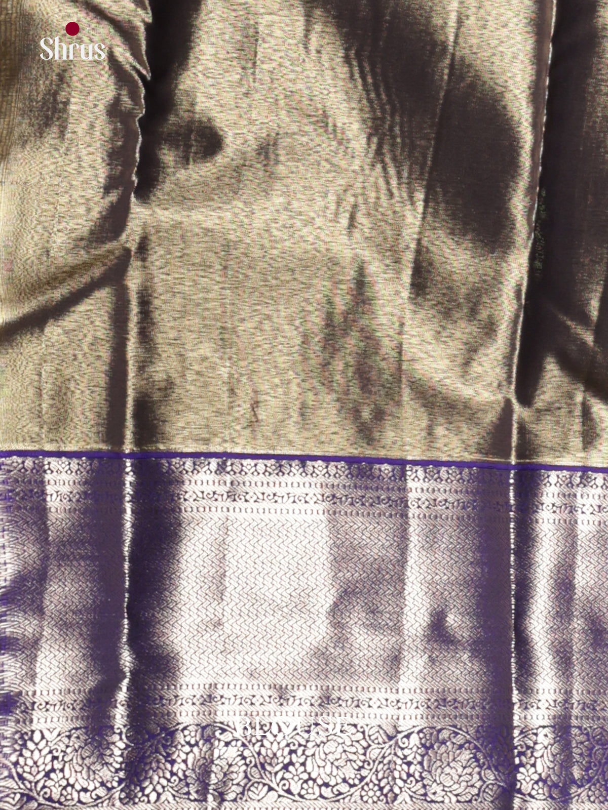Cream & Blue  - Kanchipuram-halfpure Saree- DLS29089 - Shop on Shrus.com
