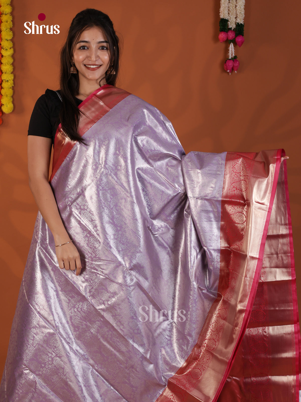 DLS29095 - Kanchipuram-halfpure Saree