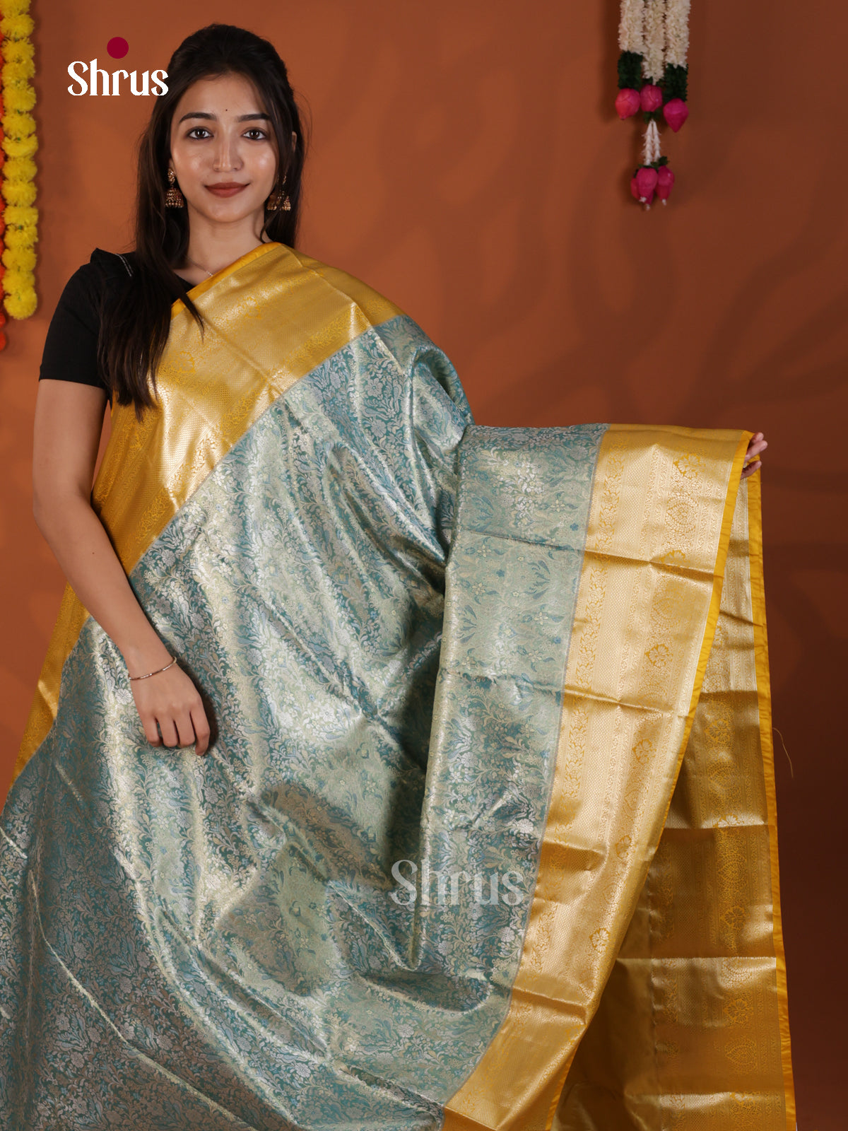 DLS29097 - Kanchipuram-halfpure Saree