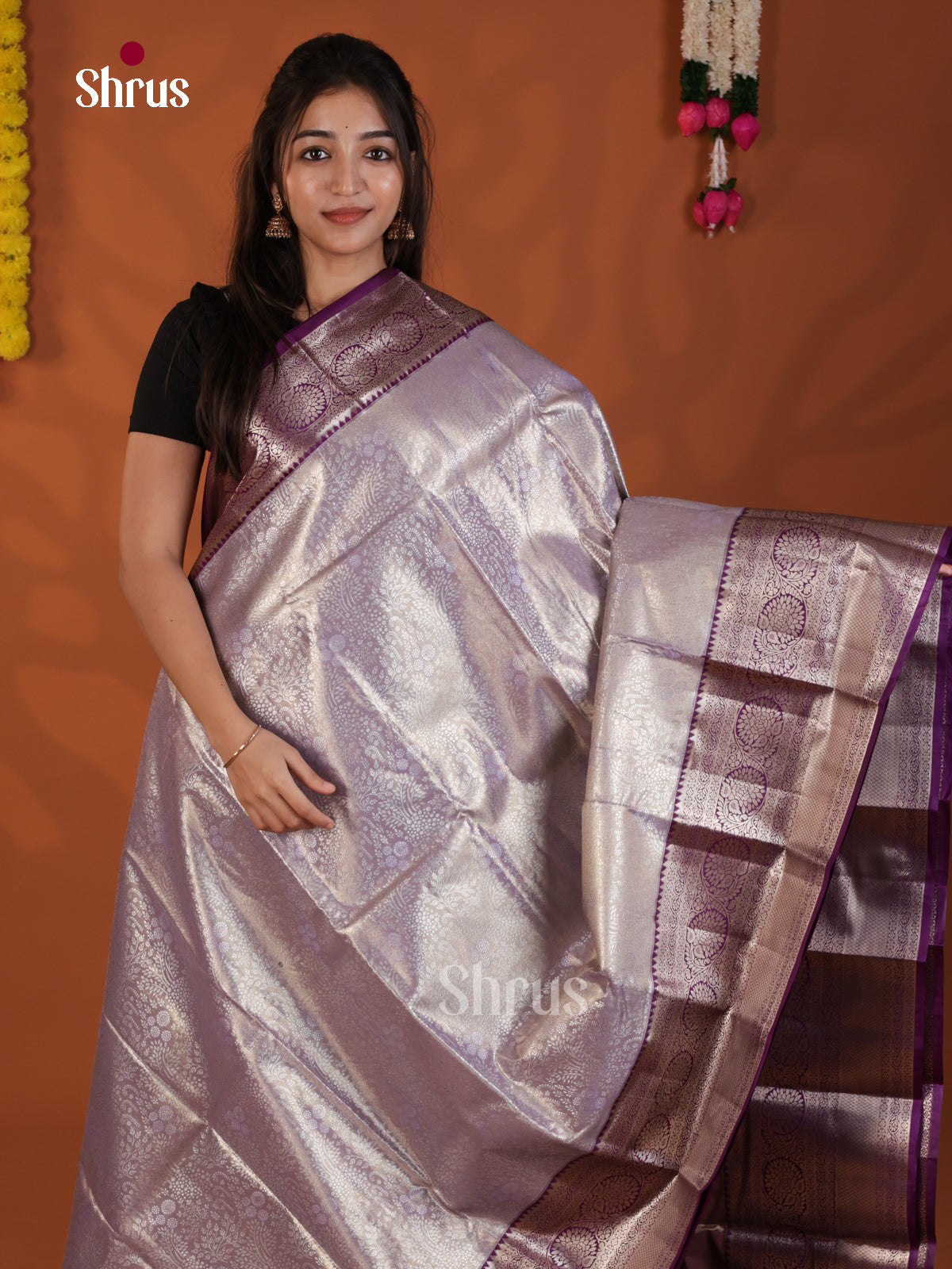 DLS29108 - Kanchipuram-halfpure Saree - Shop on Shrus.com