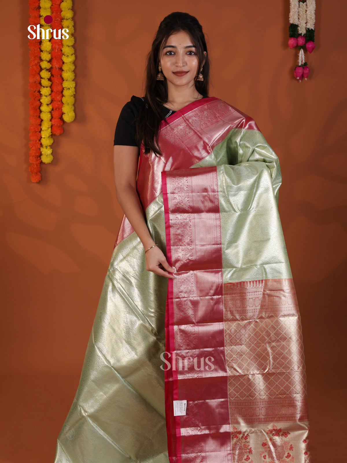 DLS29121 - Kanchipuram-halfpure Saree