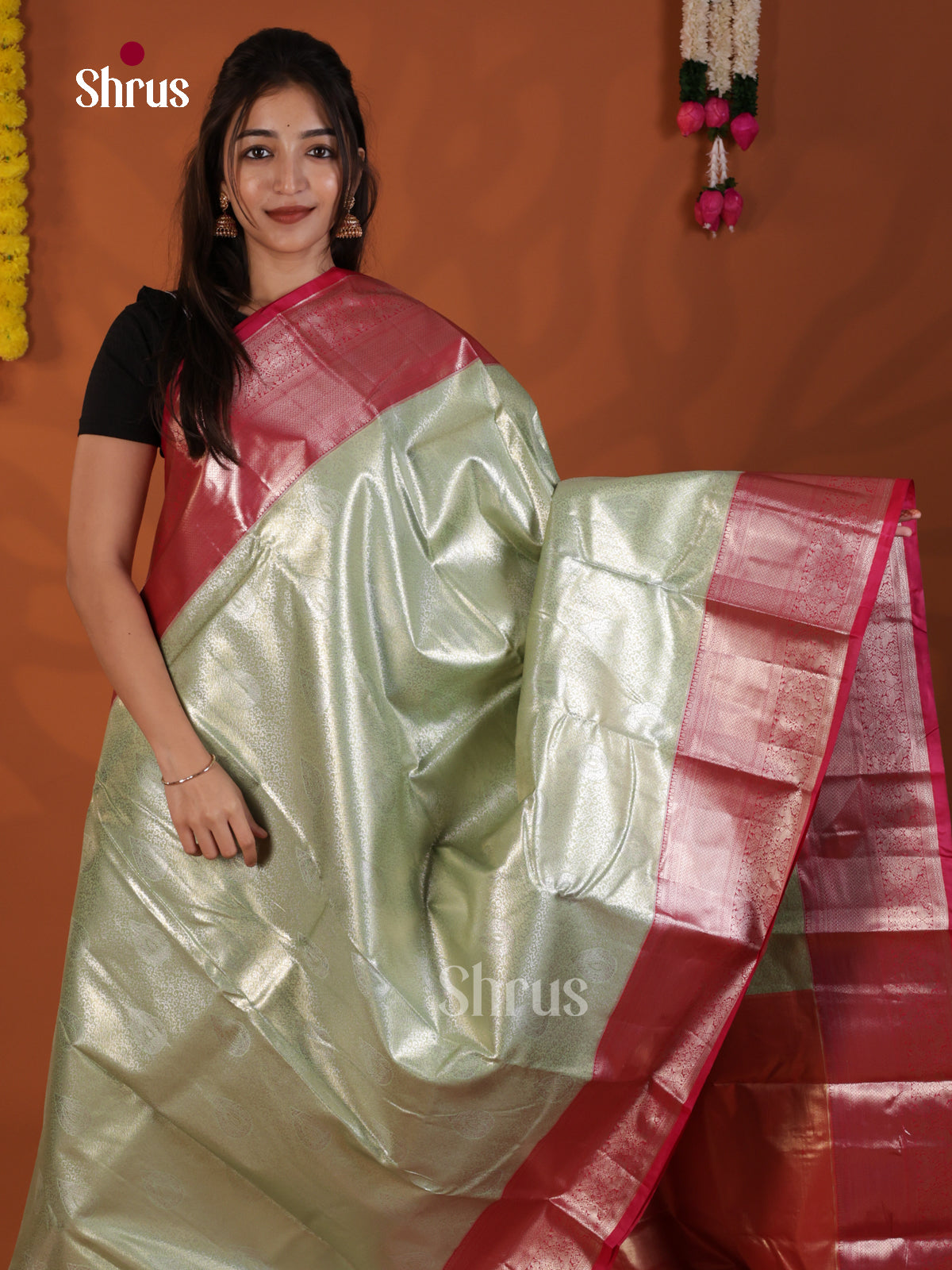 DLS29121 - Kanchipuram-halfpure Saree