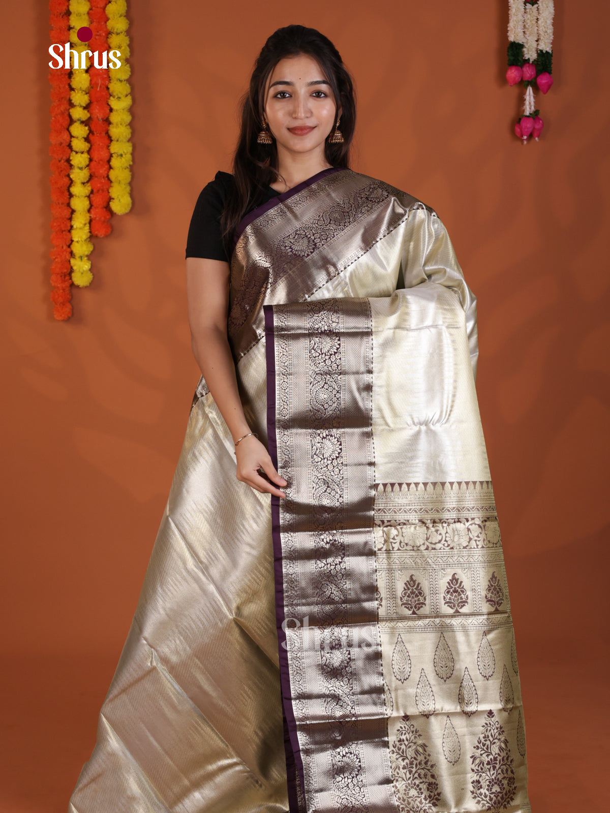 DLS29125 - Kanchipuram-halfpure Saree