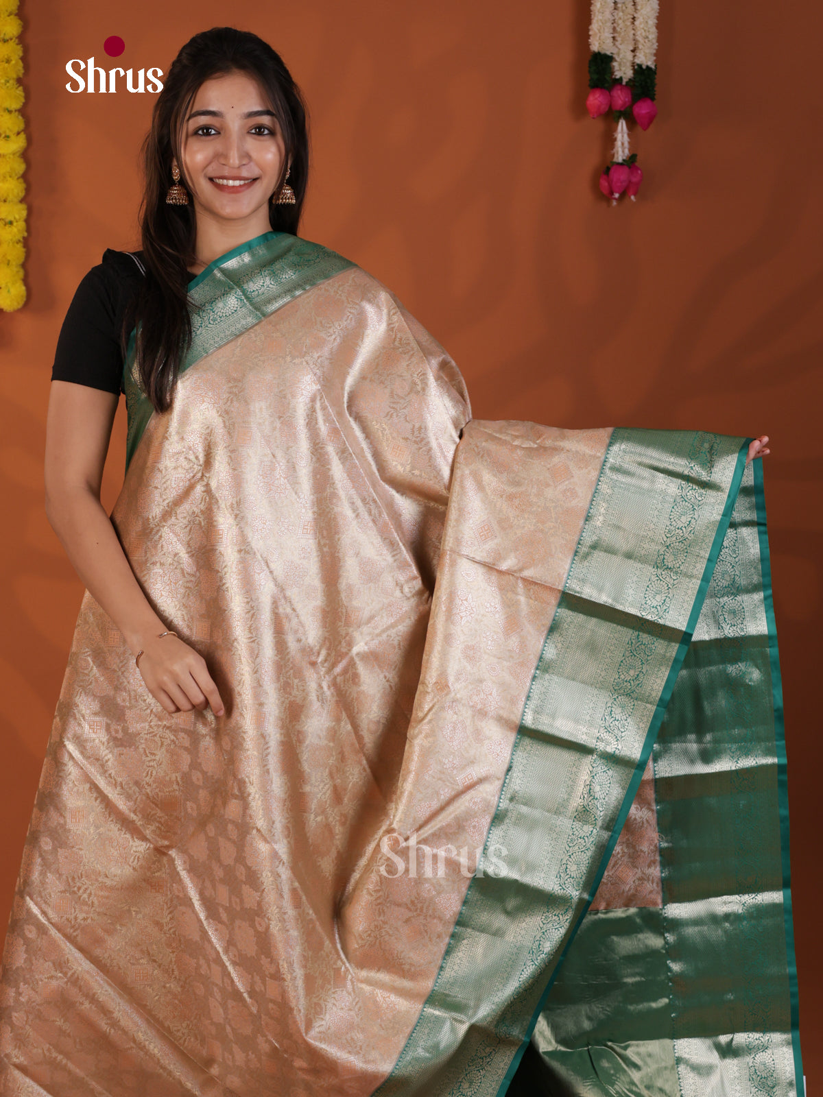 DLS29128 - Kanchipuram-halfpure Saree