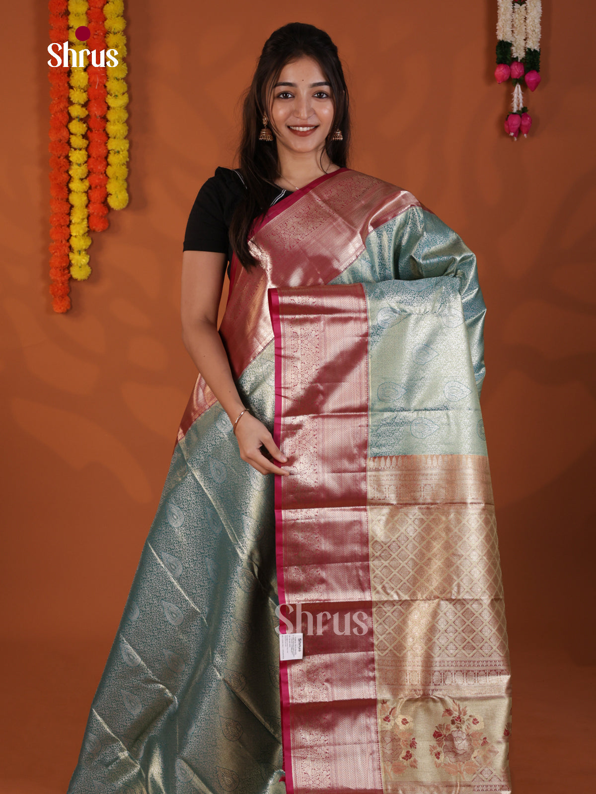 DLS29132 - Kanchipuram-halfpure Saree