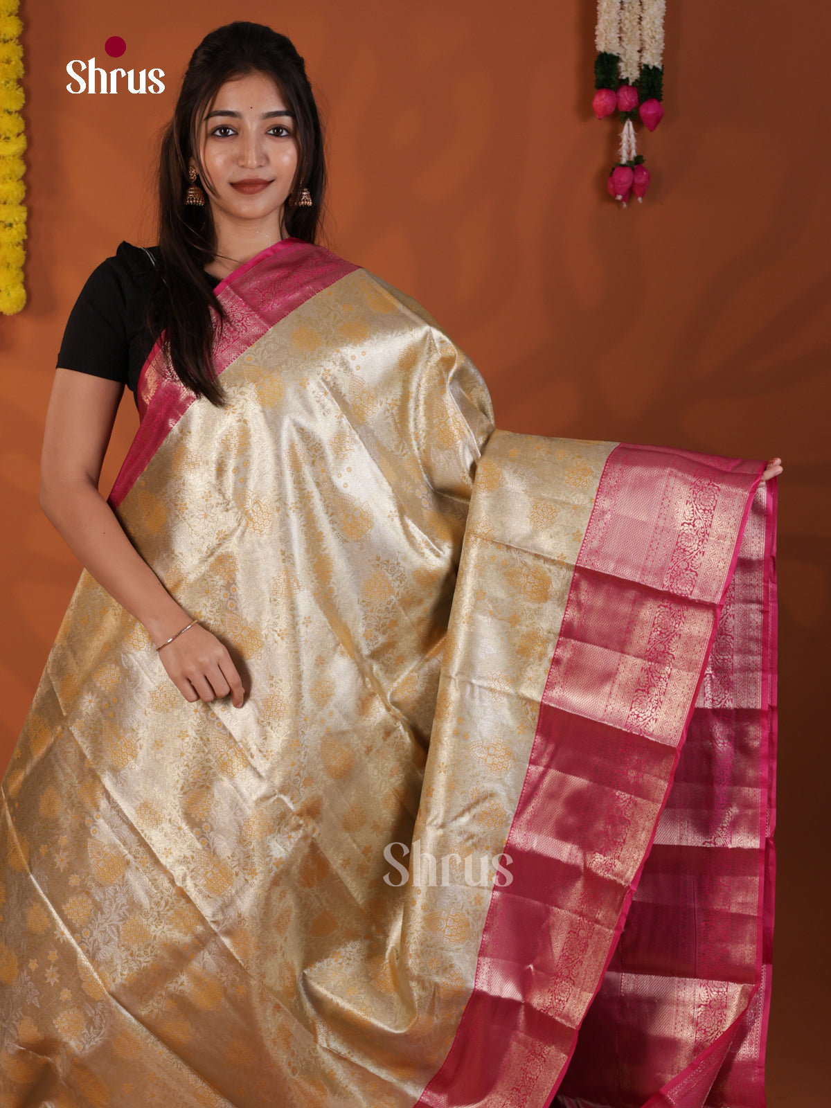 DLS29144 - Kanchipuram-halfpure Saree