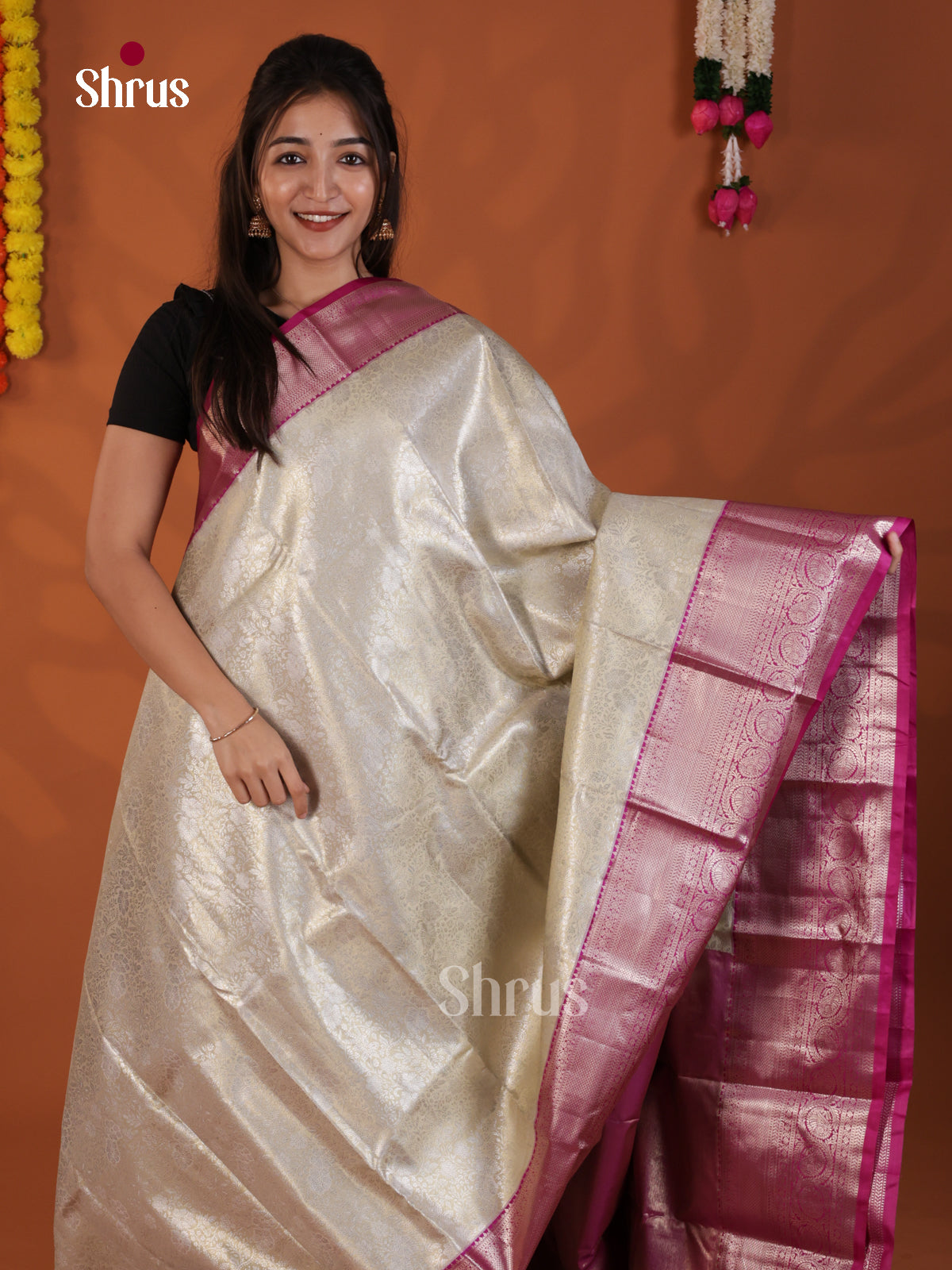 DLS29149 - Kanchipuram-halfpure Saree - Shop on Shrus.com