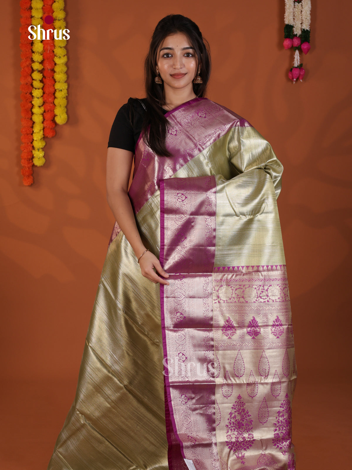 DLS29165 - Kanchipuram-halfpure Saree