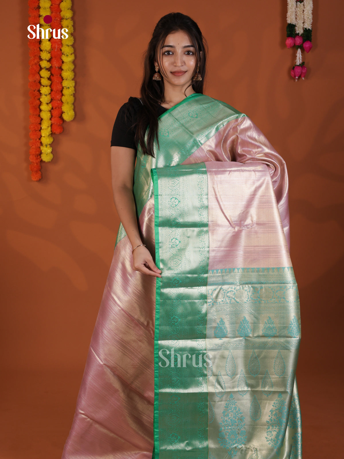 DLS29168 - Kanchipuram-halfpure Saree