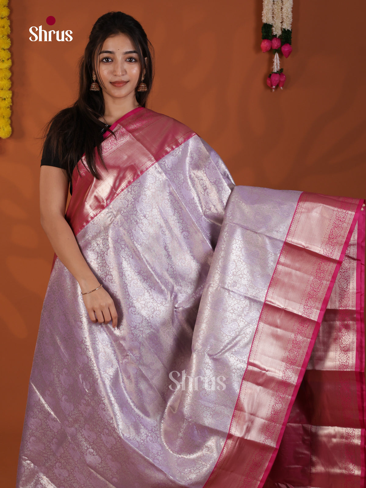 DLS29190 - Kanchipuram-halfpure Saree