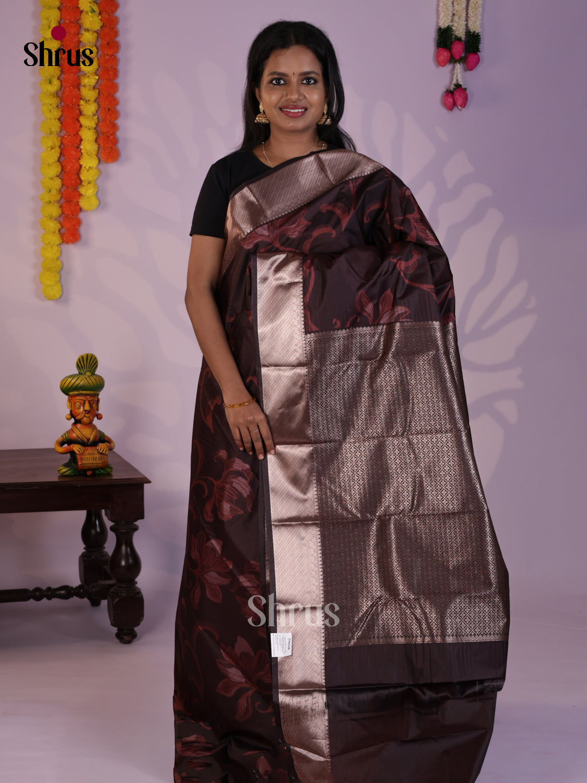 DLS29226 - Kanchipuram-halfpure Saree - Shop on Shrus.com
