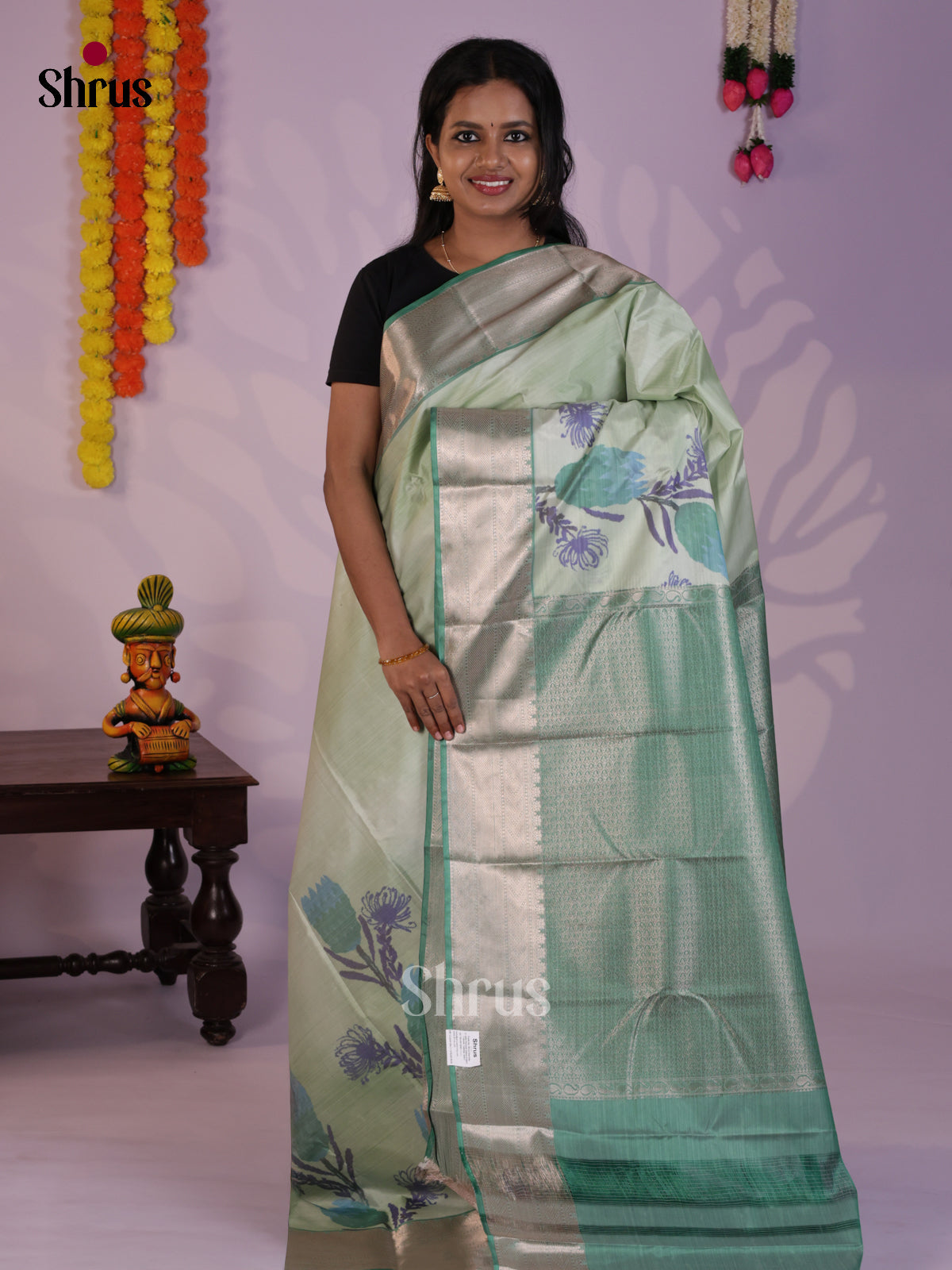 DLS29233 - Kanchipuram-halfpure Saree