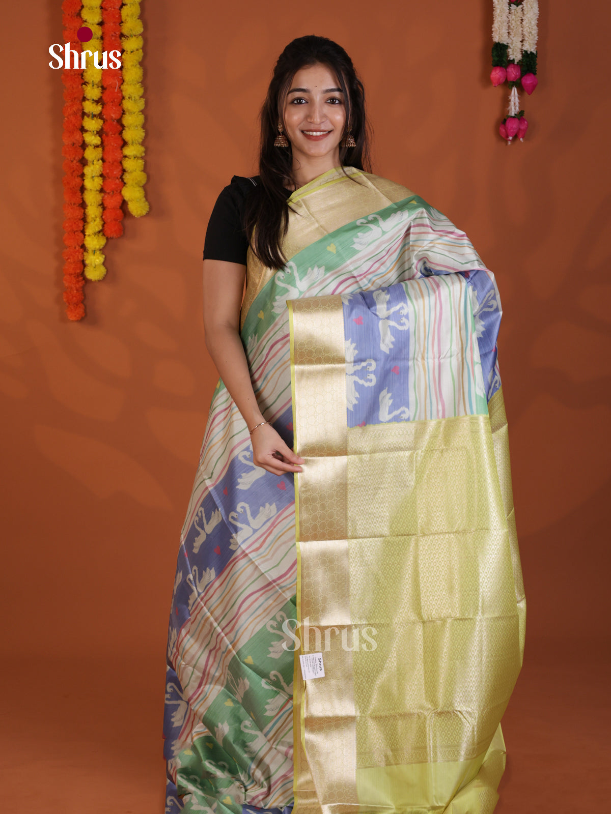 DLS29257 - Kanchipuram-halfpure Saree