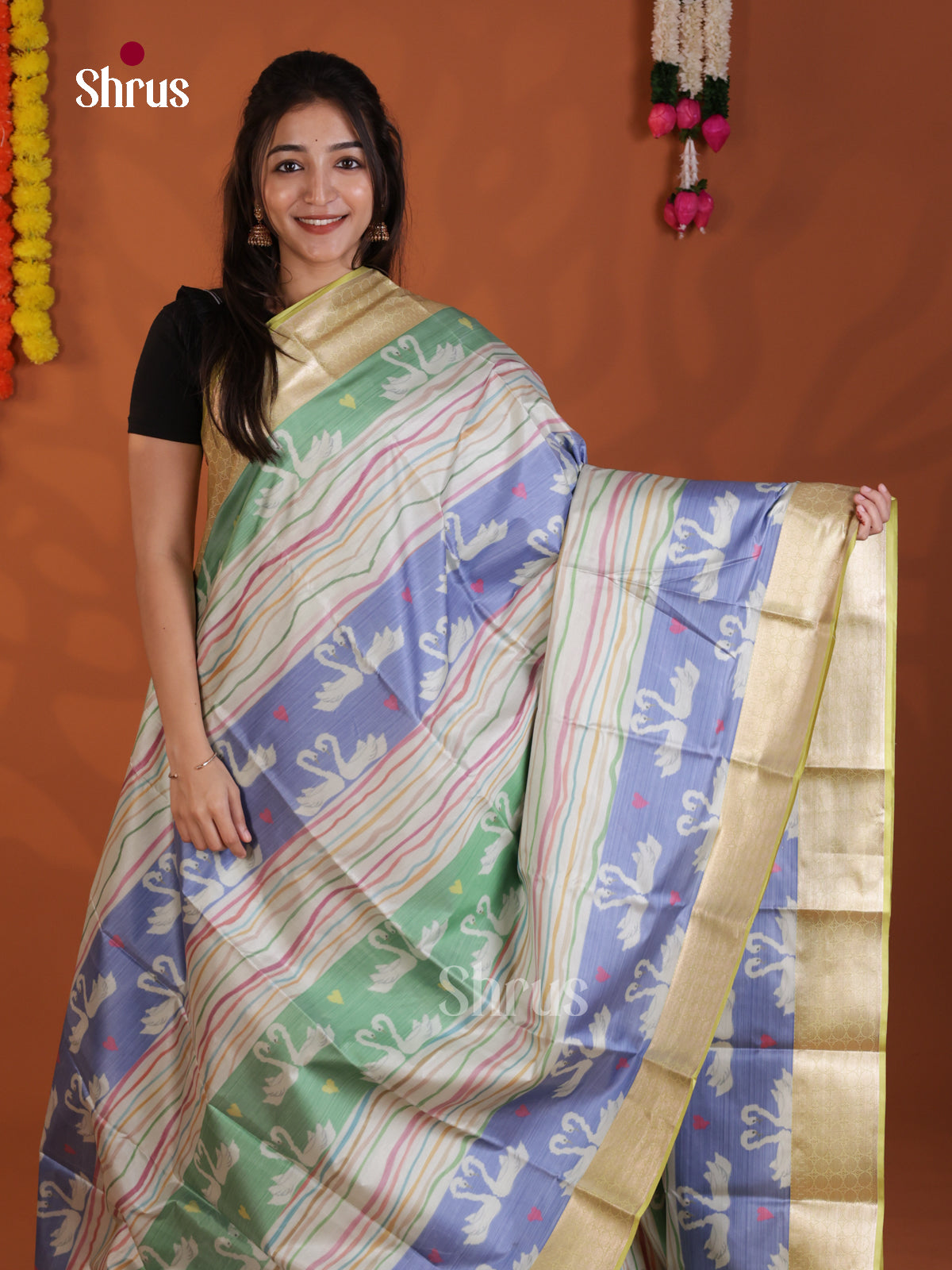 DLS29257 - Kanchipuram-halfpure Saree