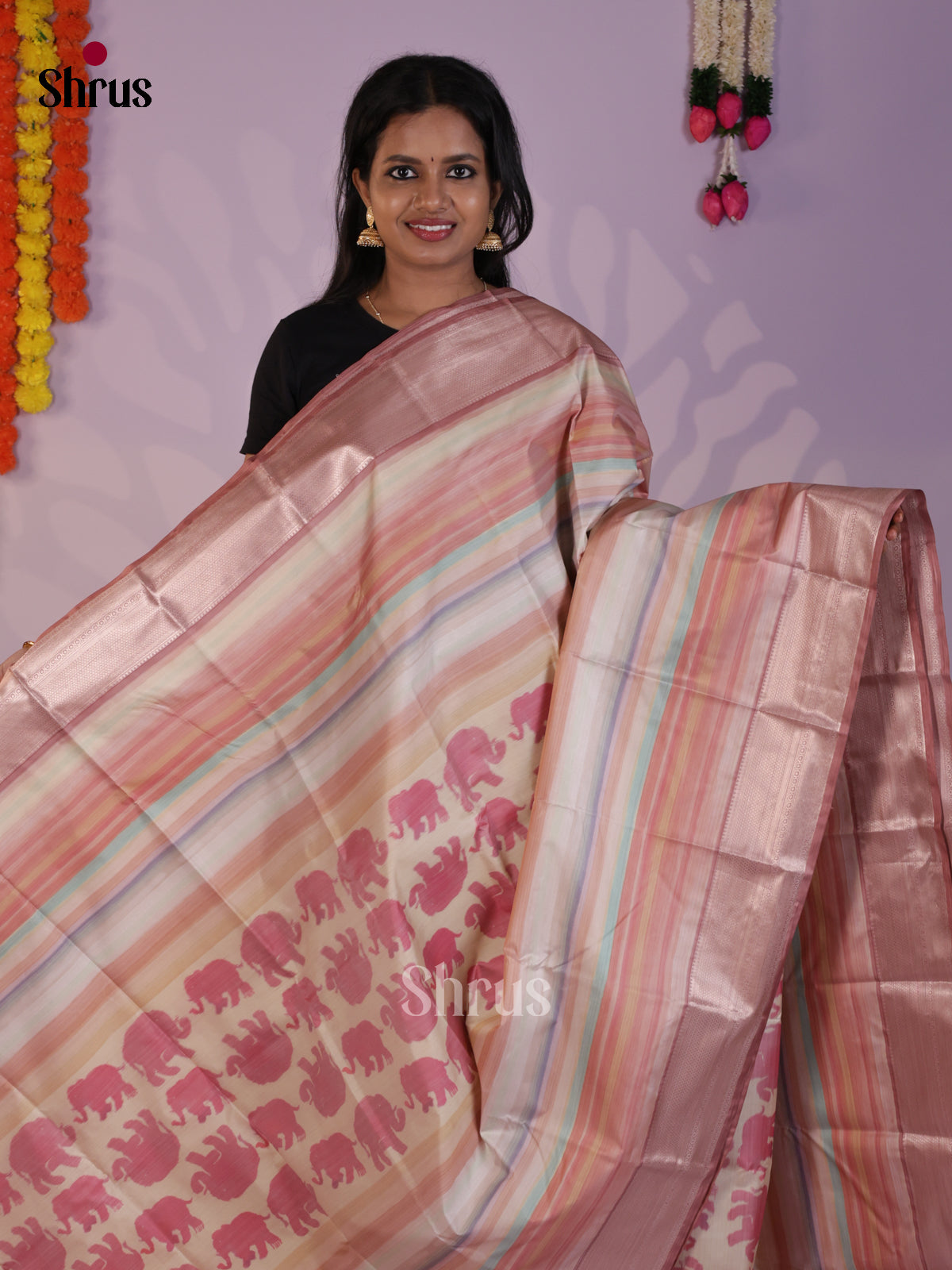 DLS29260 - Kanchipuram-halfpure Saree