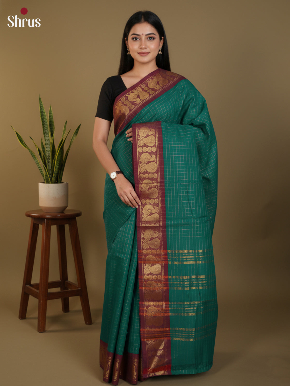 DLS29295 - Chettinad Cotton Saree - Shop on Shrus.com