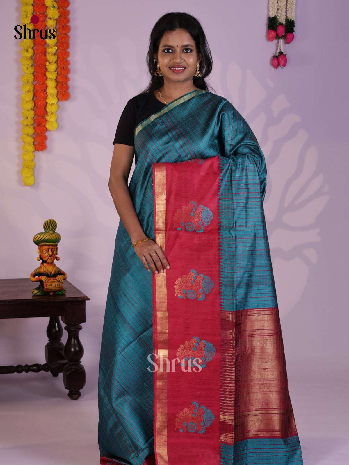 DLS30066 - Raw Silk Saree - Shop on Shrus.com