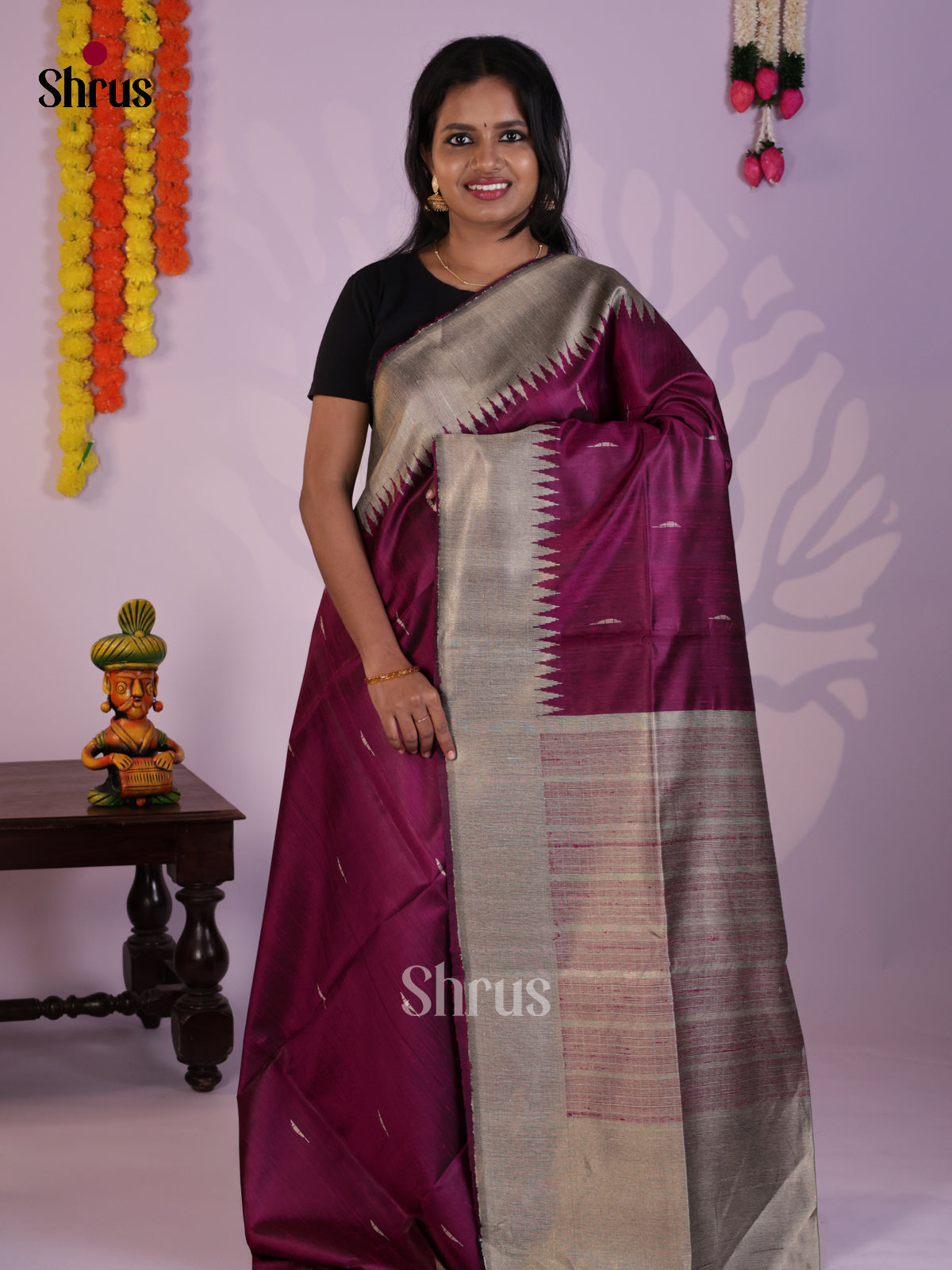 DLS30120 - Raw Silk Saree - Shop on Shrus.com
