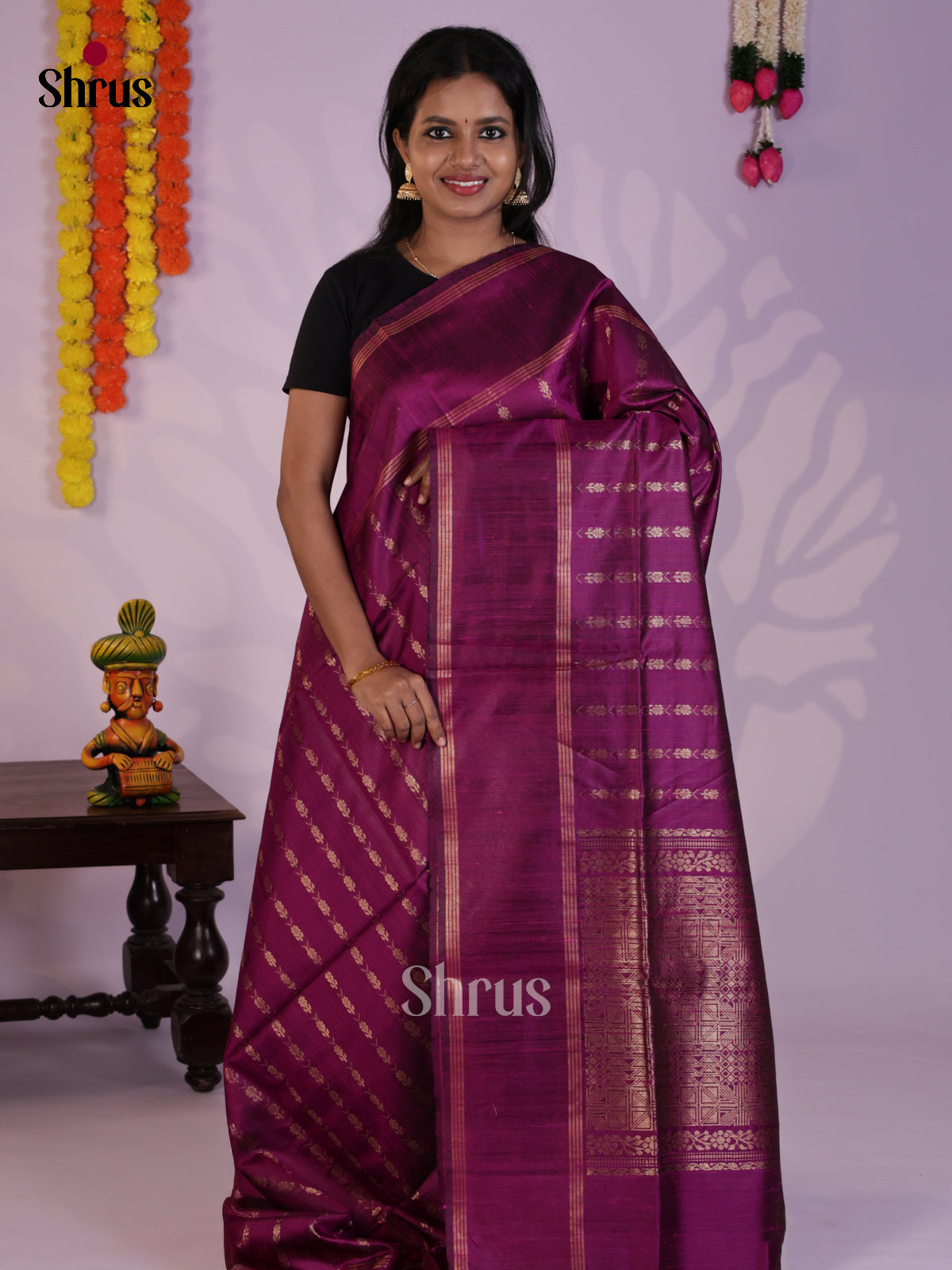 DLS30146 - Raw Silk Saree - Shop on Shrus.com