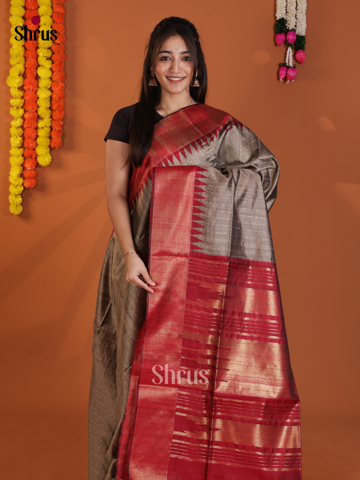 DLS30212 - Raw Silk Saree - Shop on Shrus.com