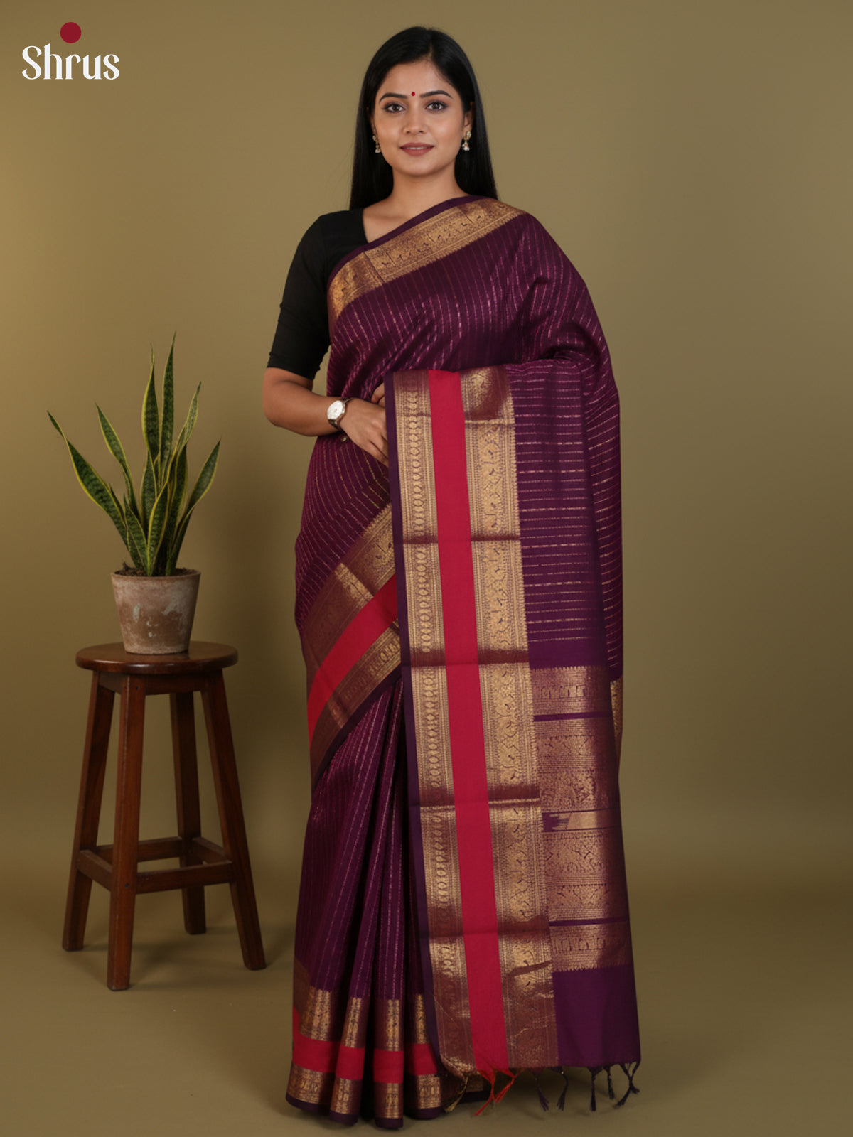 Violet- Chettinad Cotton Saree - DLS30237 - Shop on Shrus.com
