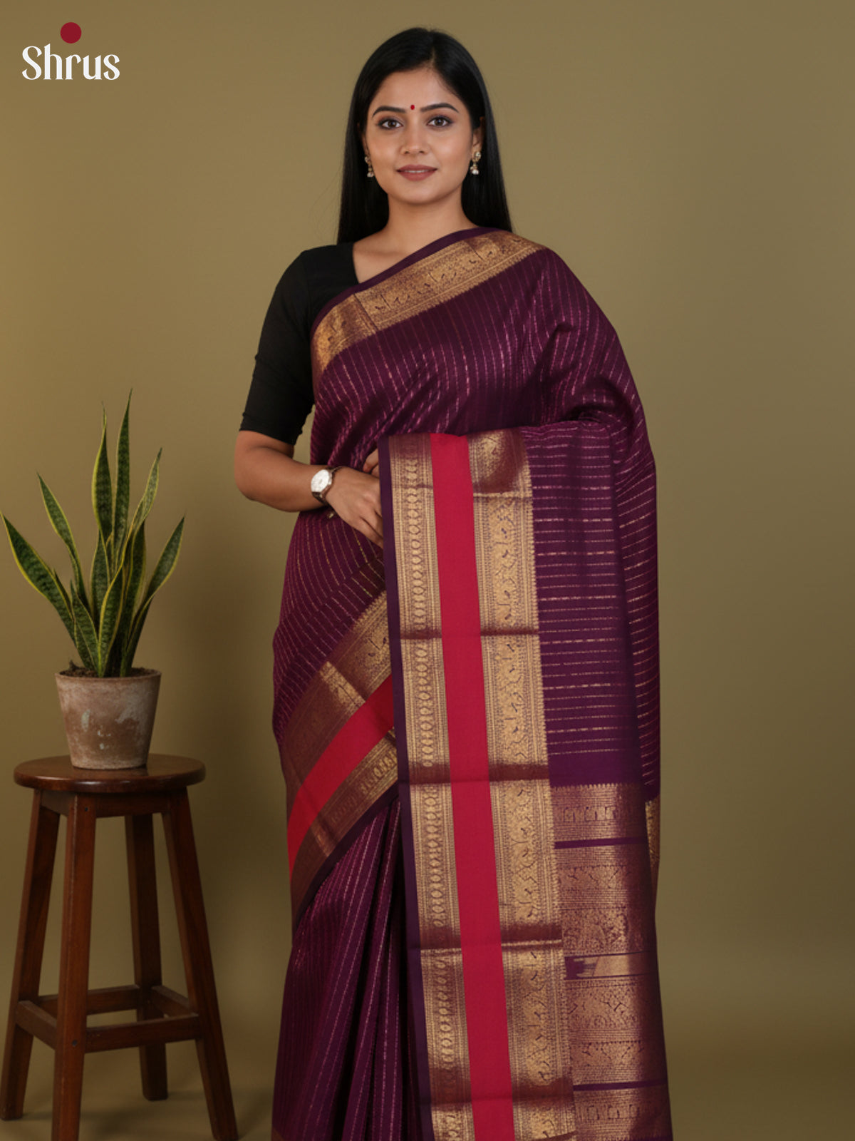 Violet- Chettinad Cotton Saree - DLS30237 - Shop on Shrus.com
