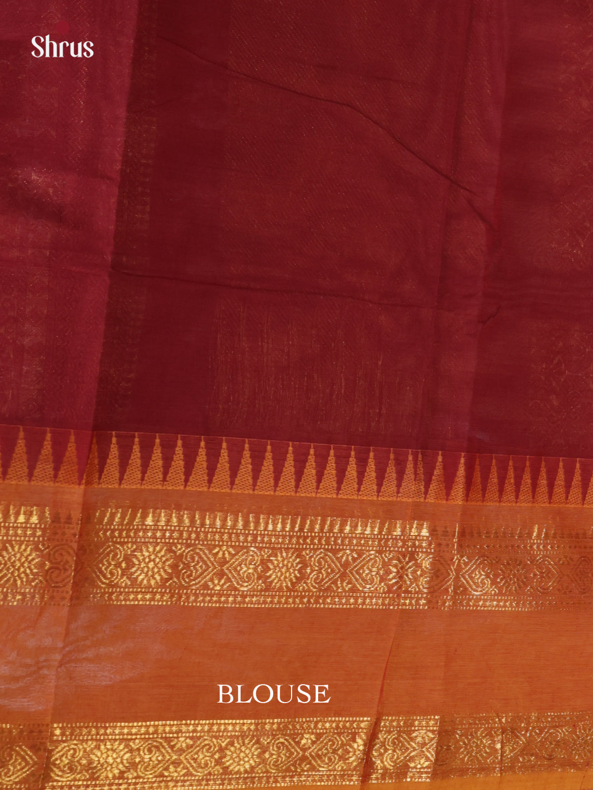 Maroon & Brick - Chettinad Cotton Saree- DLS30264 - Shop on Shrus.com