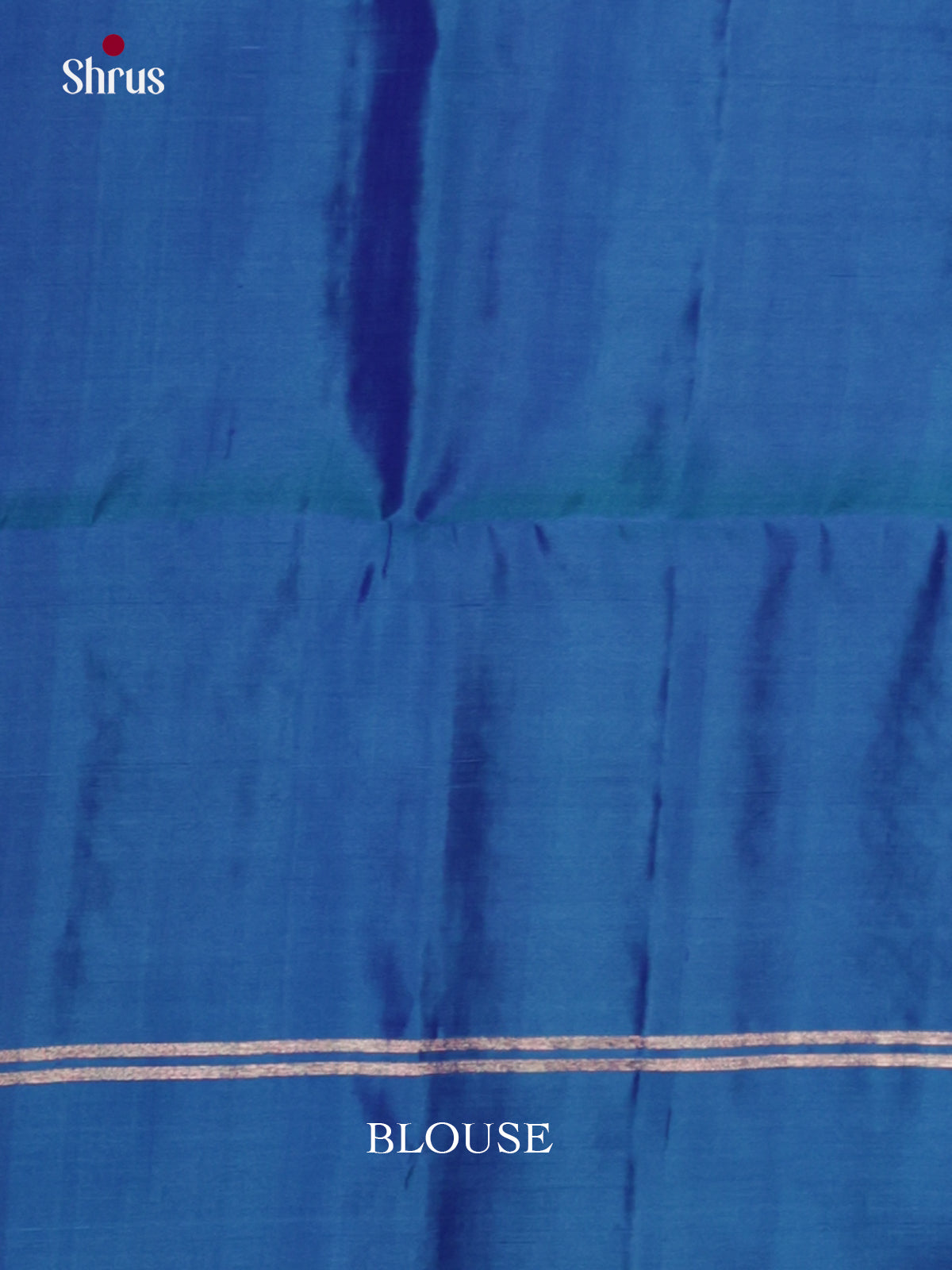 Vibrant Blue Soft Silk Saree with zari kolam motifs - Shop on Shrus.com