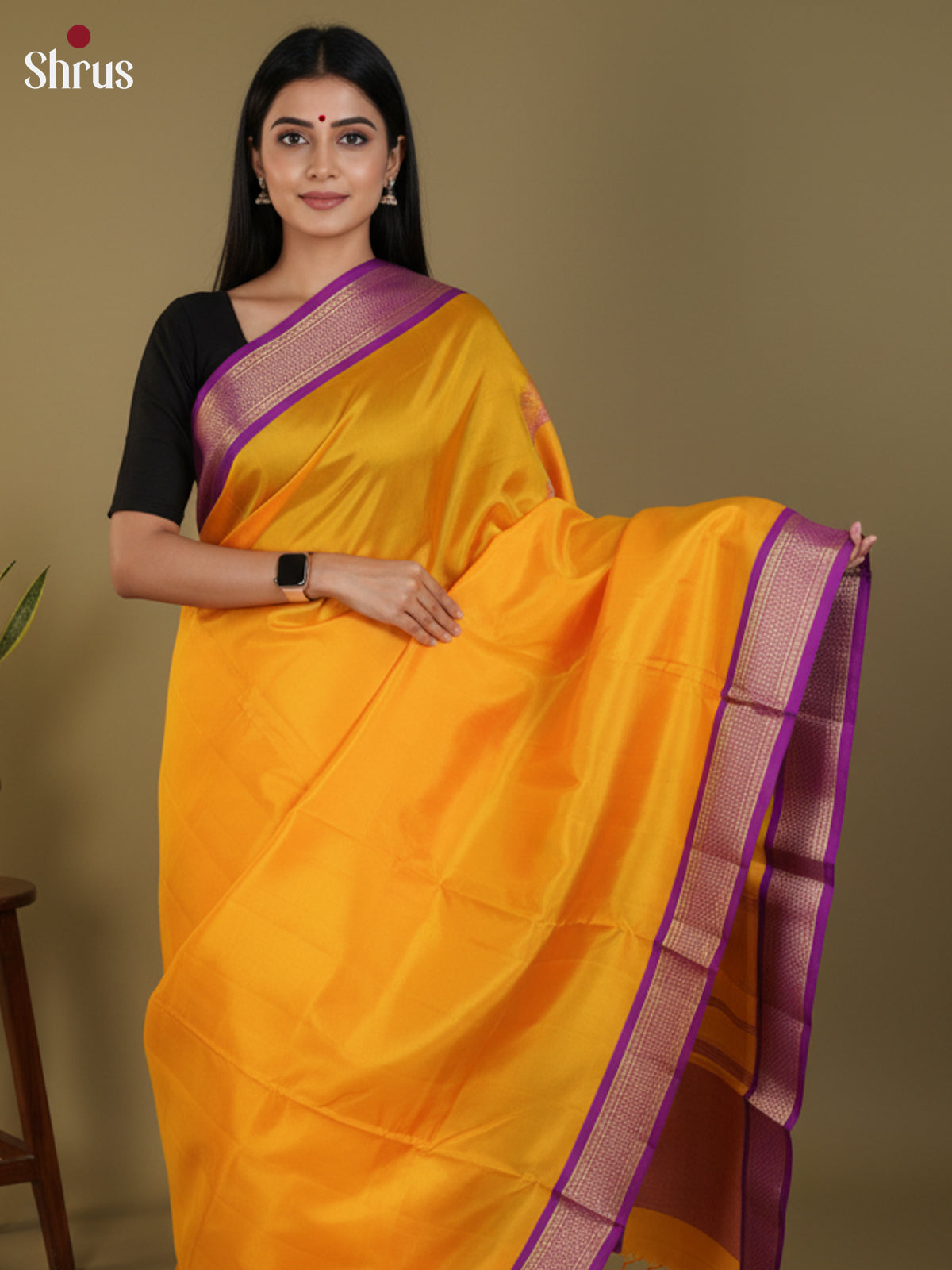 DLS30341 - Kanchipuram silk 9Yards Saree - Shop on Shrus.com