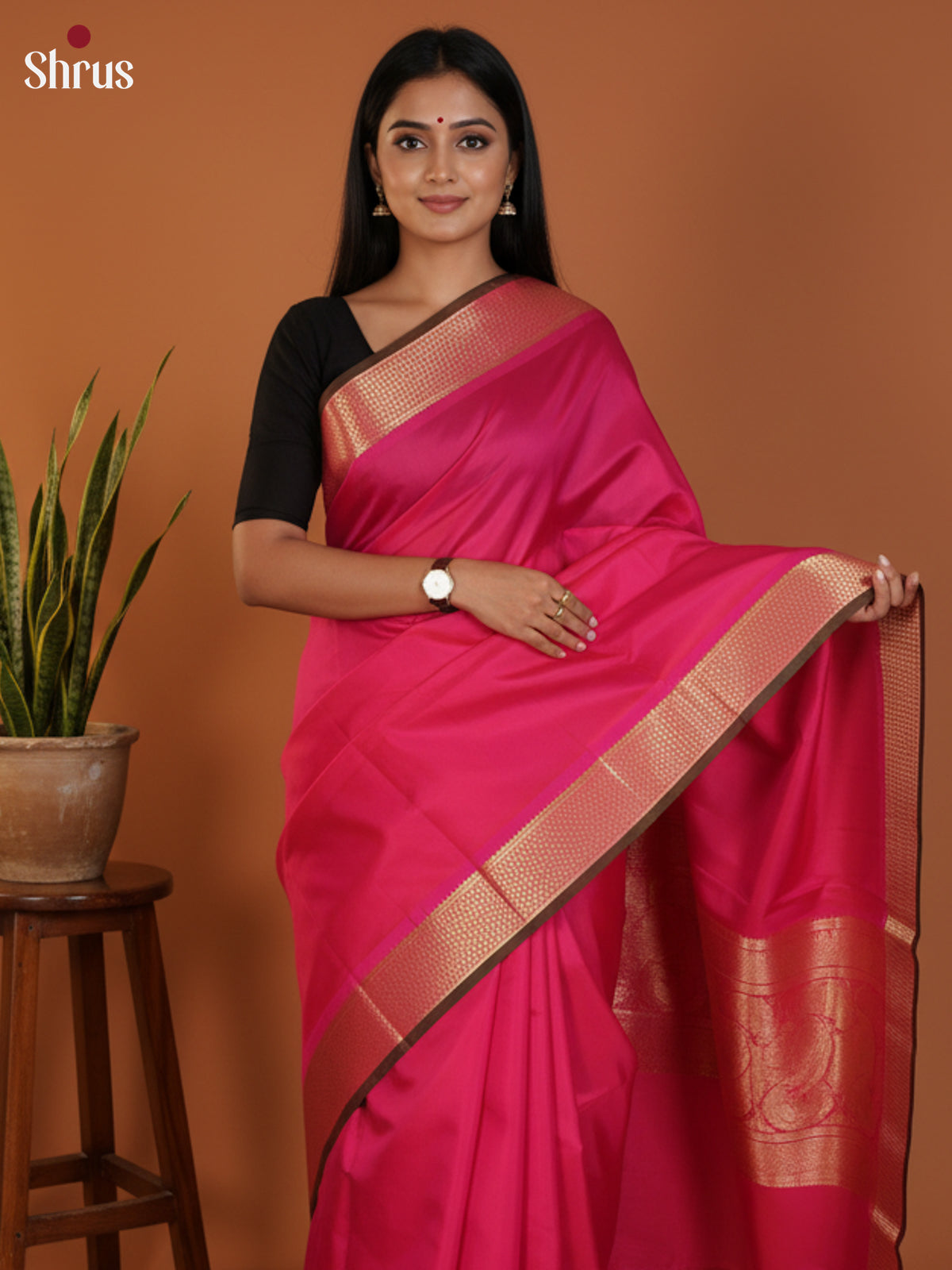 DLS30367 - Kanchipuram silk 9Yards Saree - Shop on Shrus.com