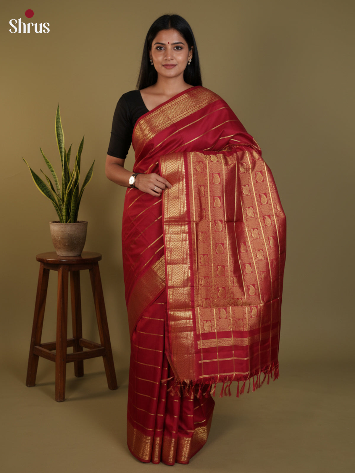 DLS30369 - Kanchipuram silk 9Yards Saree