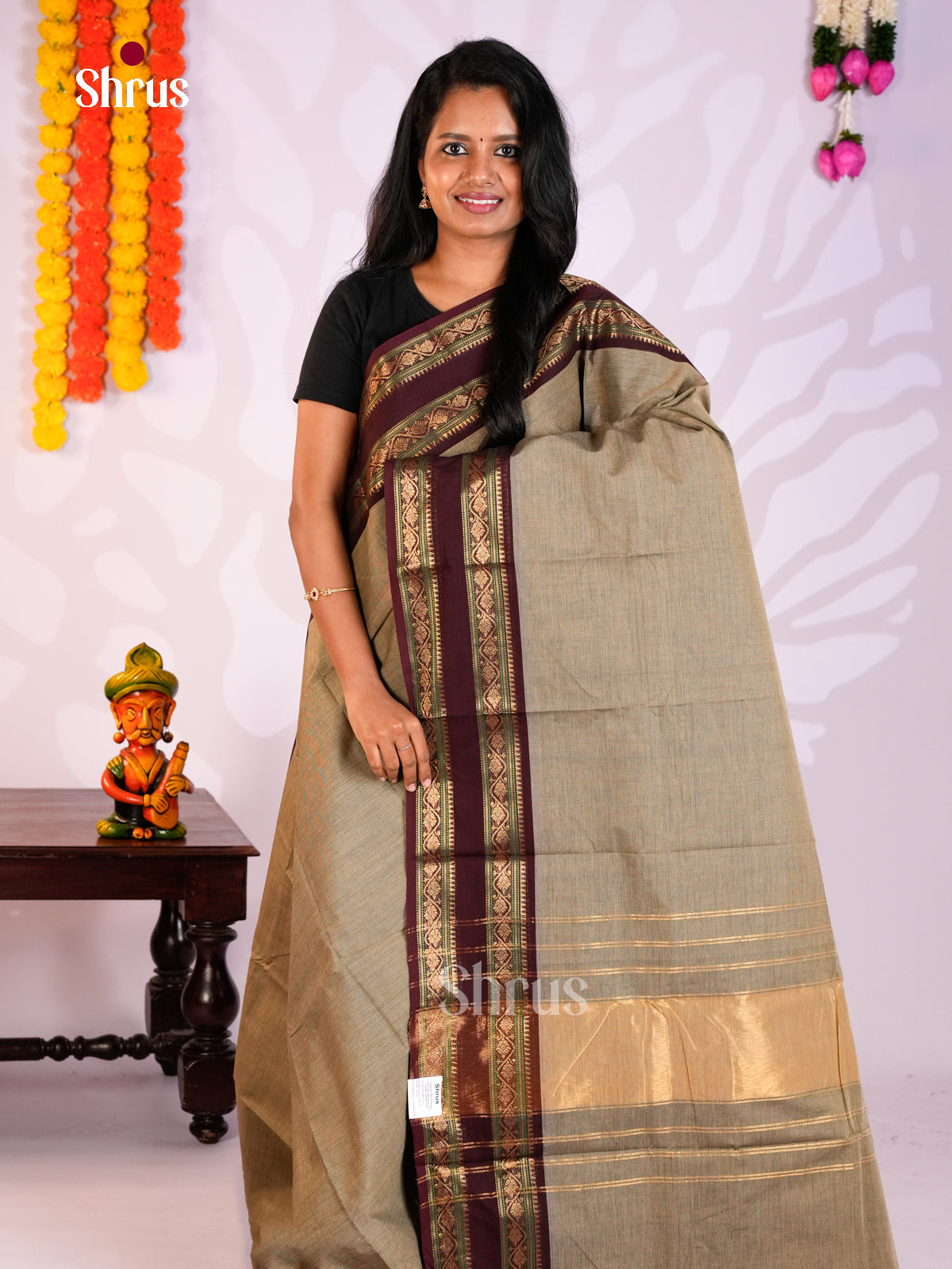 DLS31002 - Chettinad Cotton Saree - Shop on Shrus.com
