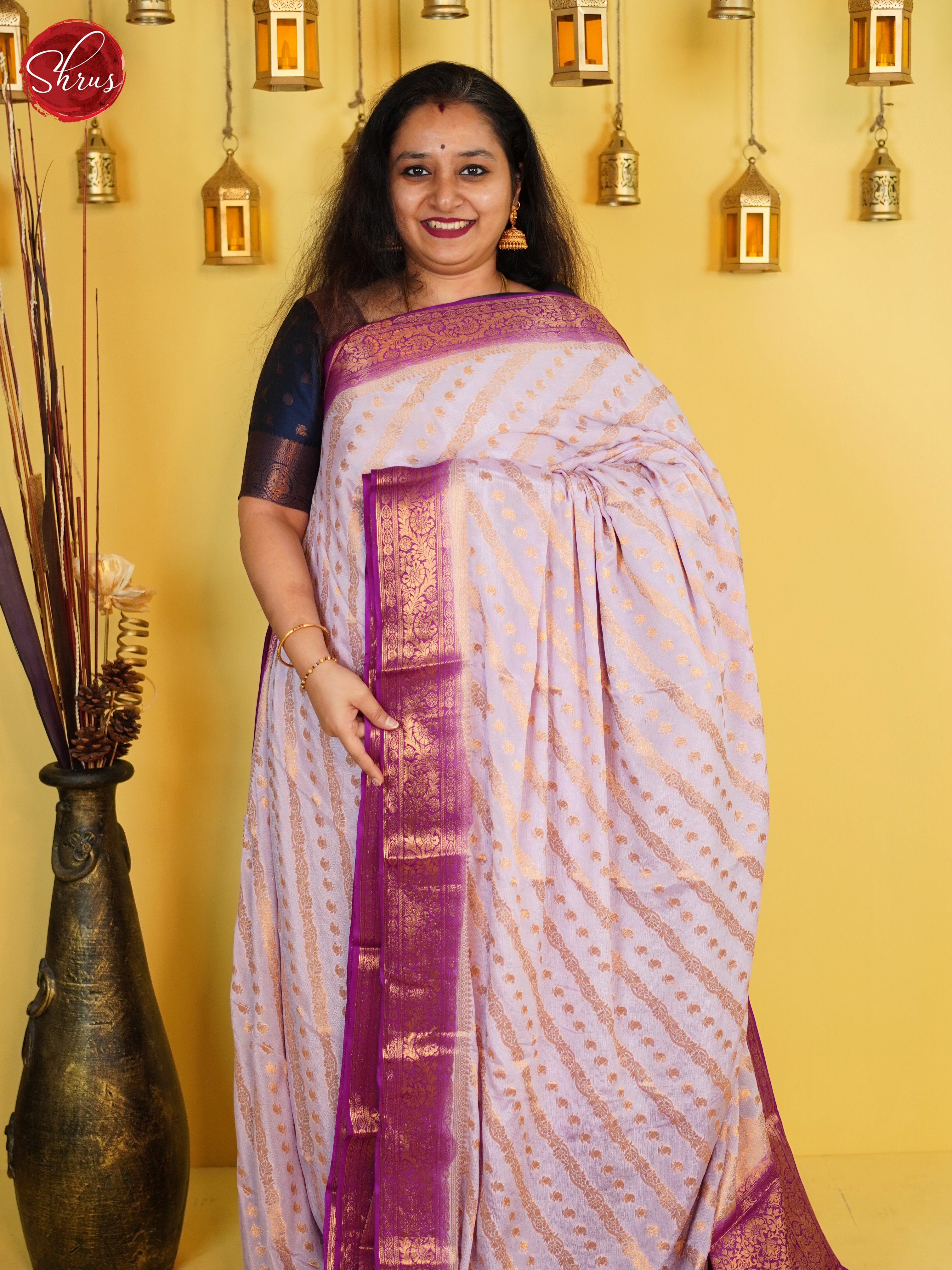 Baby Pink & Pink   - Semi Georgette Saree - Shop on ShrusEternity.com