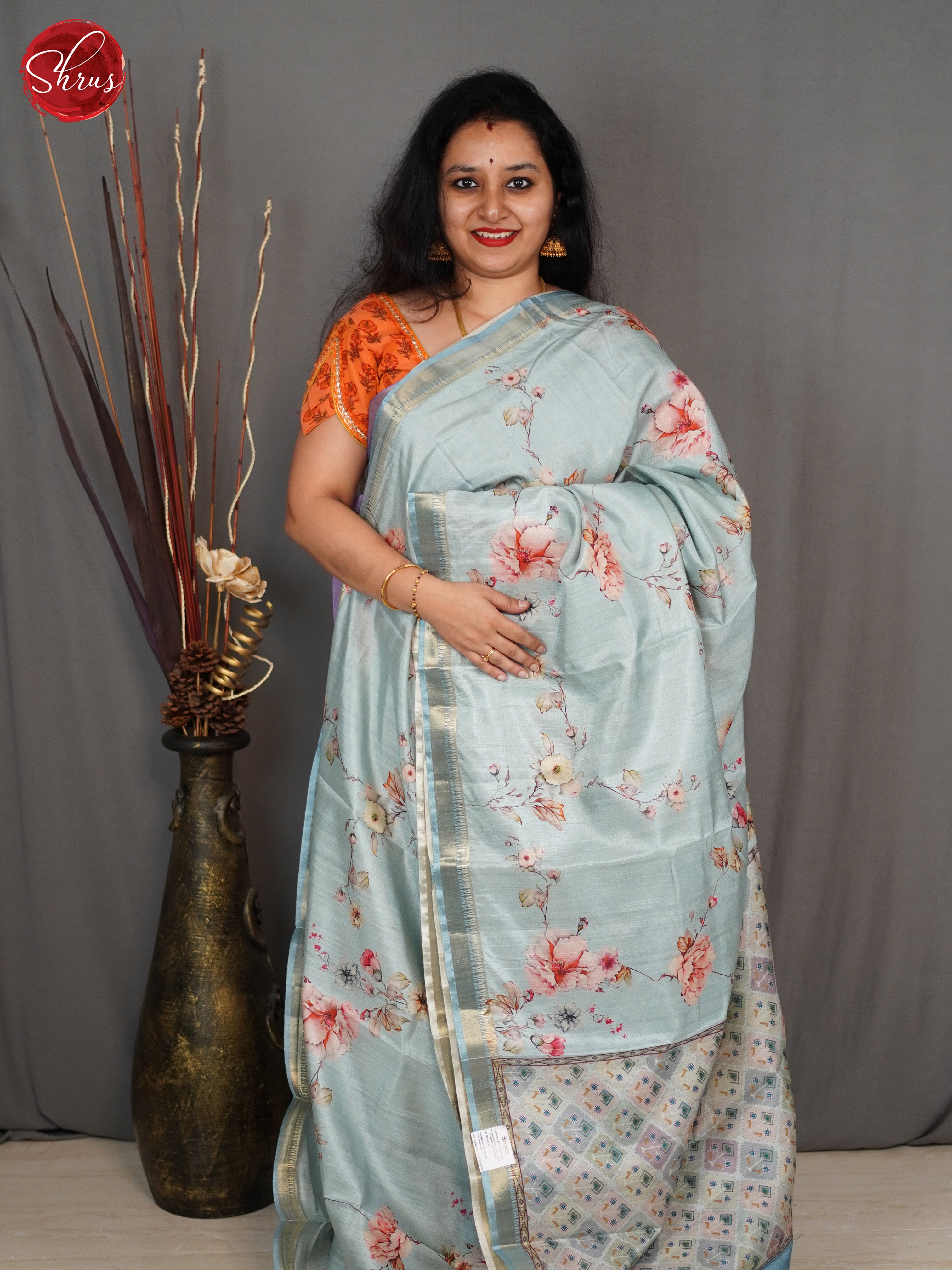 Blue(Single Tone)- Semi Tussar Saree - Shop on ShrusEternity.com